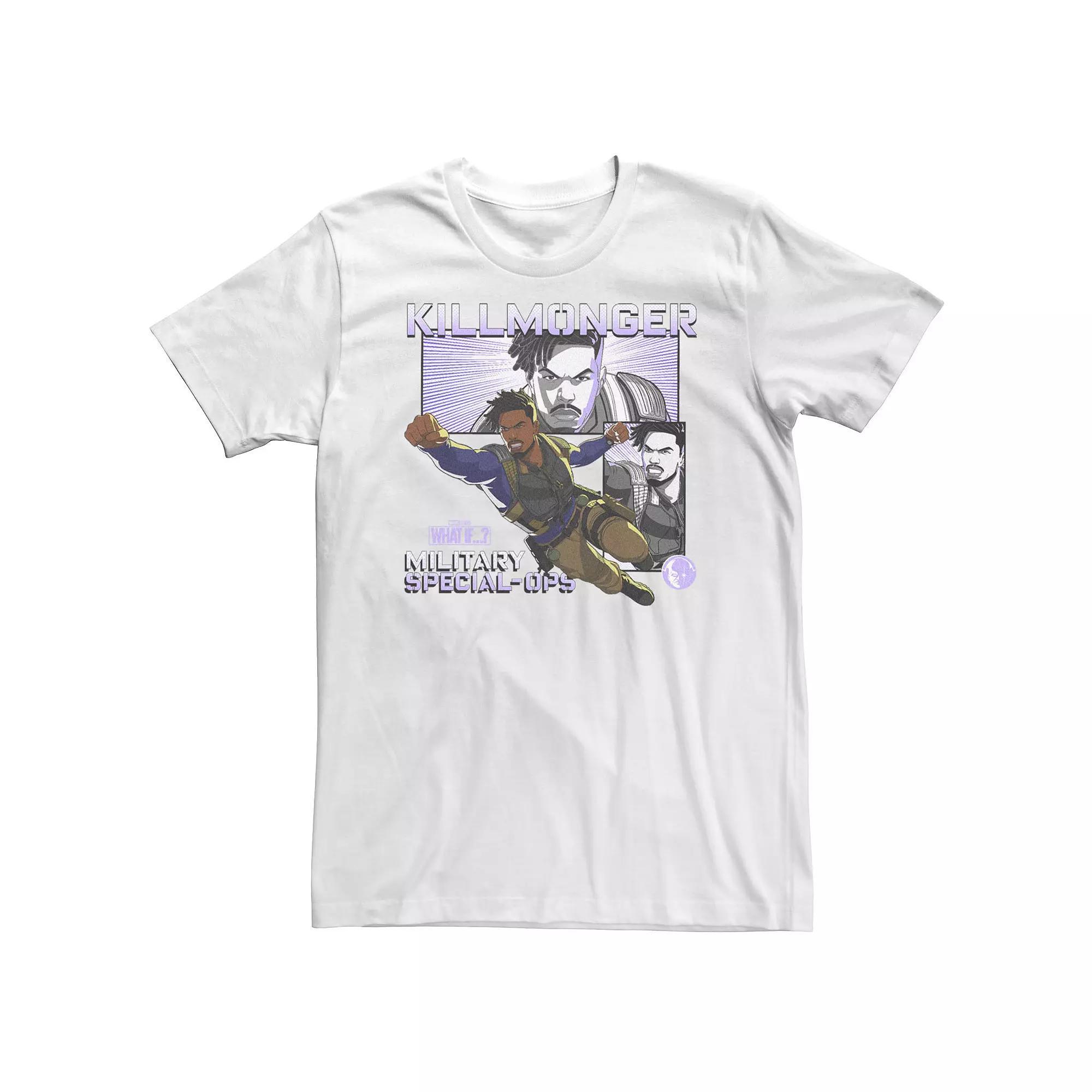Big & Tall Marvel What If Killmonger Special Ops Poster Tee, Men's, Size: 5XL, White Product Image
