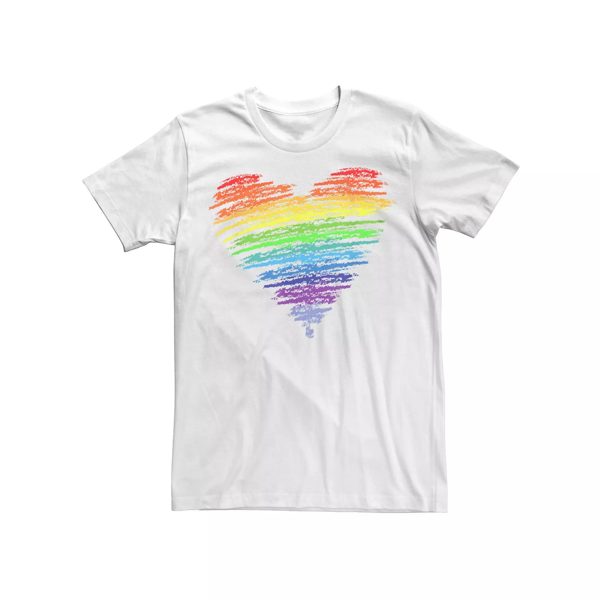 Men's Pride Love Wins Rainbow Heart Graphic Tee, Size: XXL, Light Blue Product Image