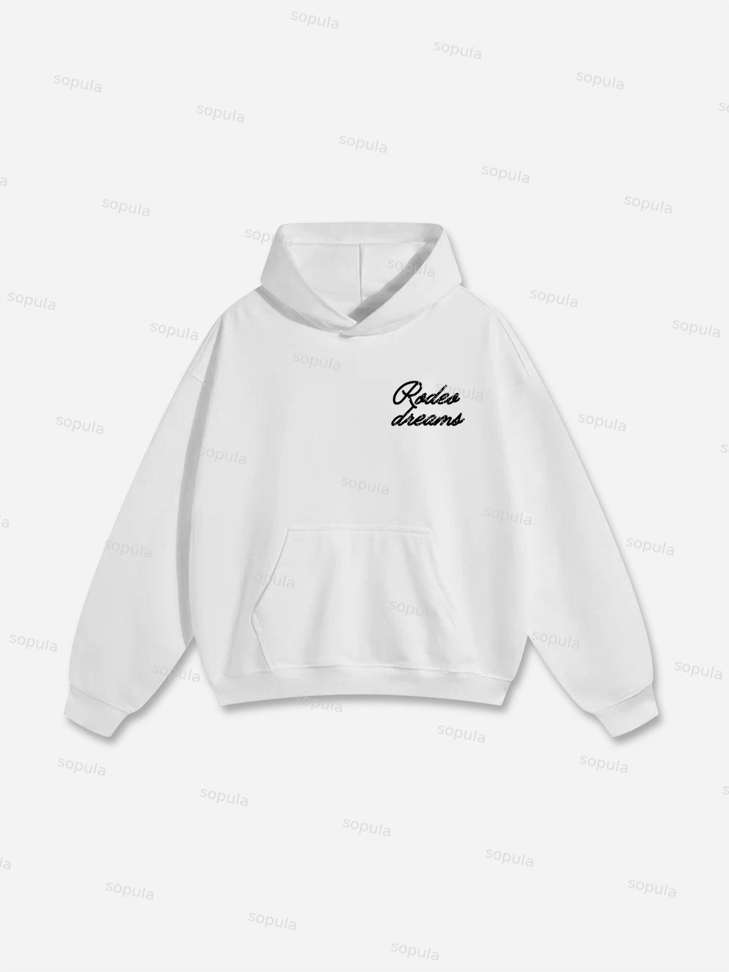 Cowboy Rodeo Dreams Print Cotton Hoodie Product Image