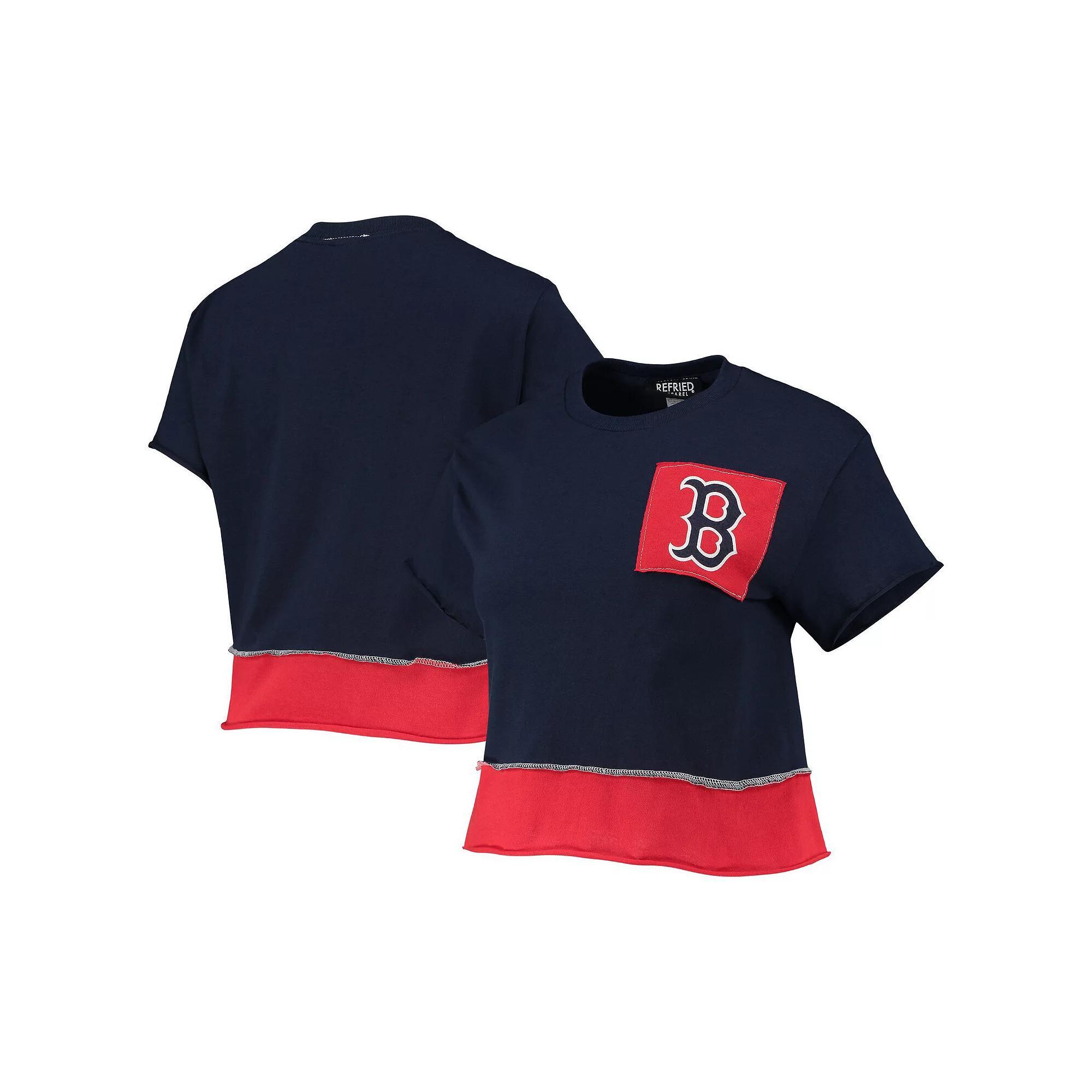Womens Refried Apparel Boston Red Sox Cropped T-Shirt Blue Product Image