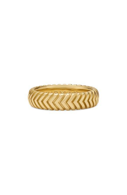 David Yurman Men's Chevron Band Ring in 18K Yellow Gold with Diamonds, 8mm at Nordstrom, Size 9 Product Image