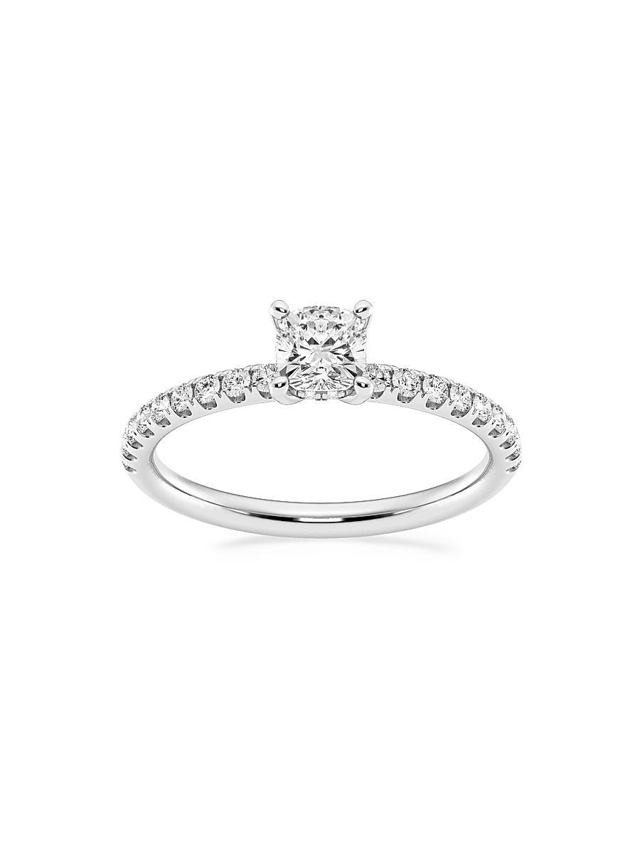 Womens 14K White Gold & Cushion-Cut Lab-Grown Diamond Hidden Halo Ring/0.80-3.41 TCW Product Image