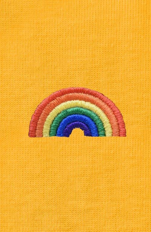 Dalix Womens Rainbow Jersey Relaxed Tee in Gold at Nordstrom, Size X-Large Product Image