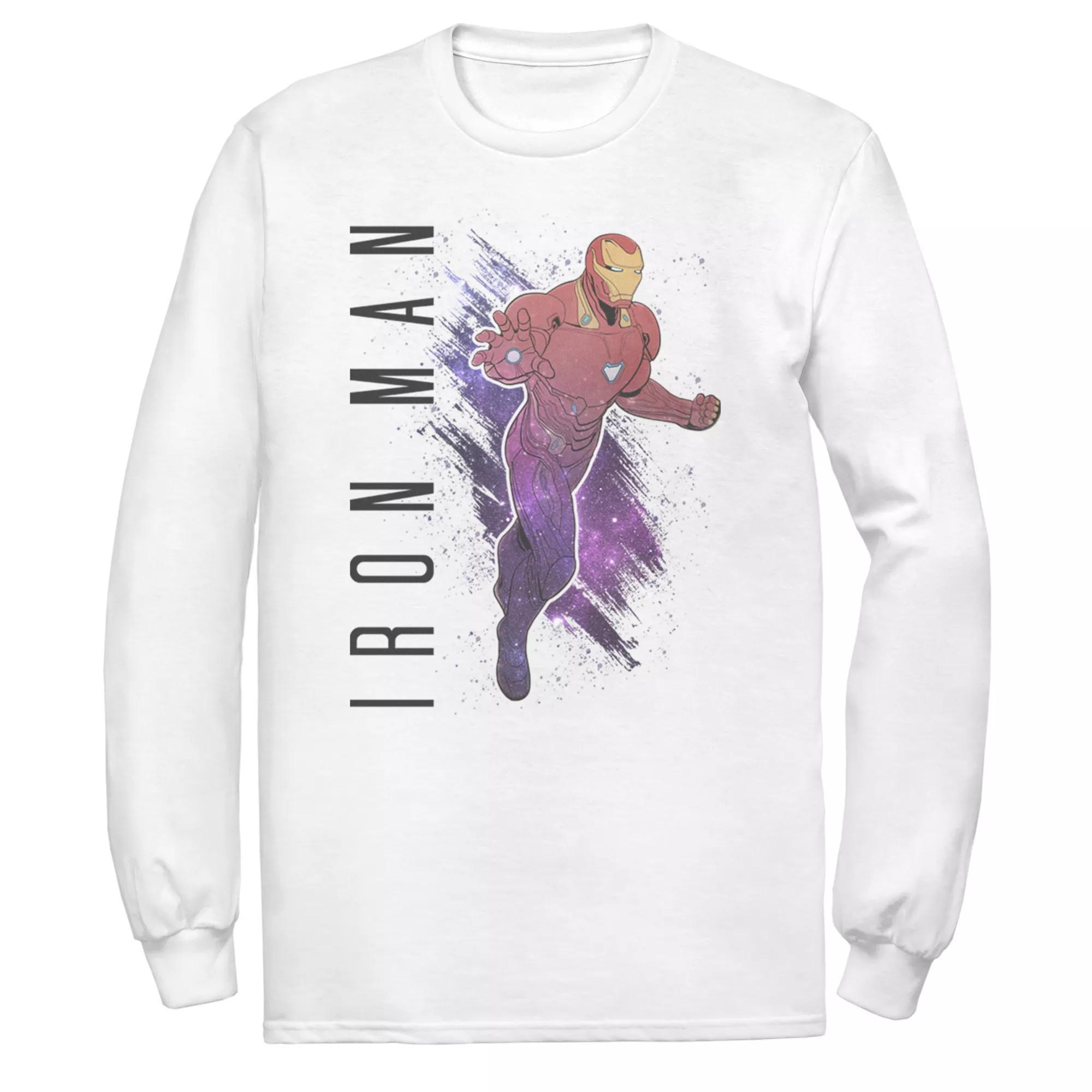 Men's Marvel Avengers Endgame Iron Man Galaxy Paint Tee, Size: Medium, White Product Image