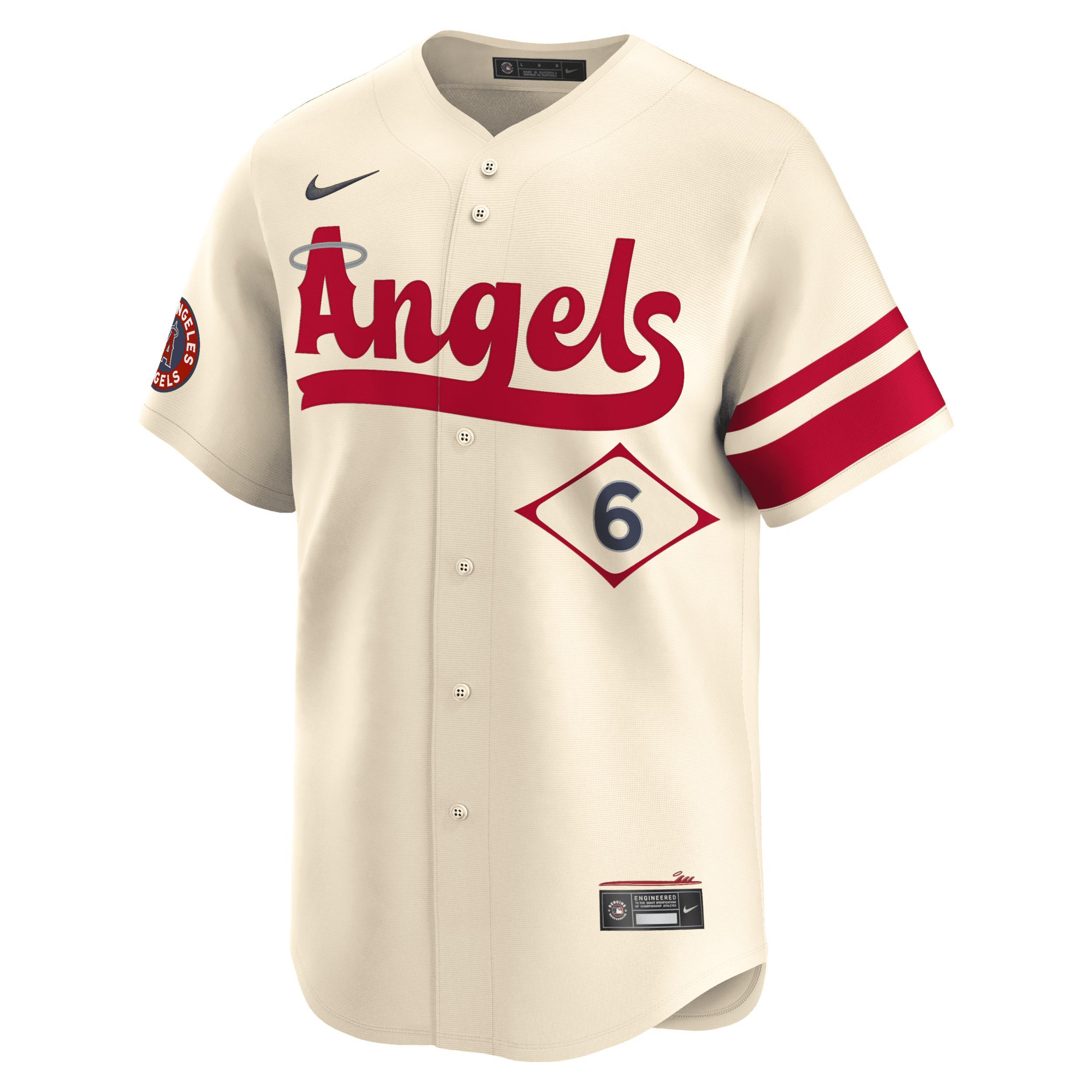 Men's Nike Anthony Rendon Cream Los Angeles Angels City Connect Limited Player Jersey, Size: Large, Beige Product Image