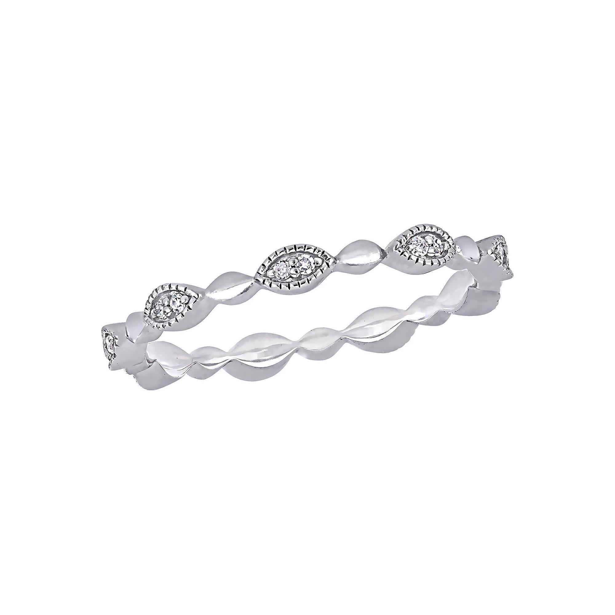 Stella Grace 10k Gold 1/10 Carat T.W. Diamond Eternity Ring, Women's, Size: 7, White Product Image