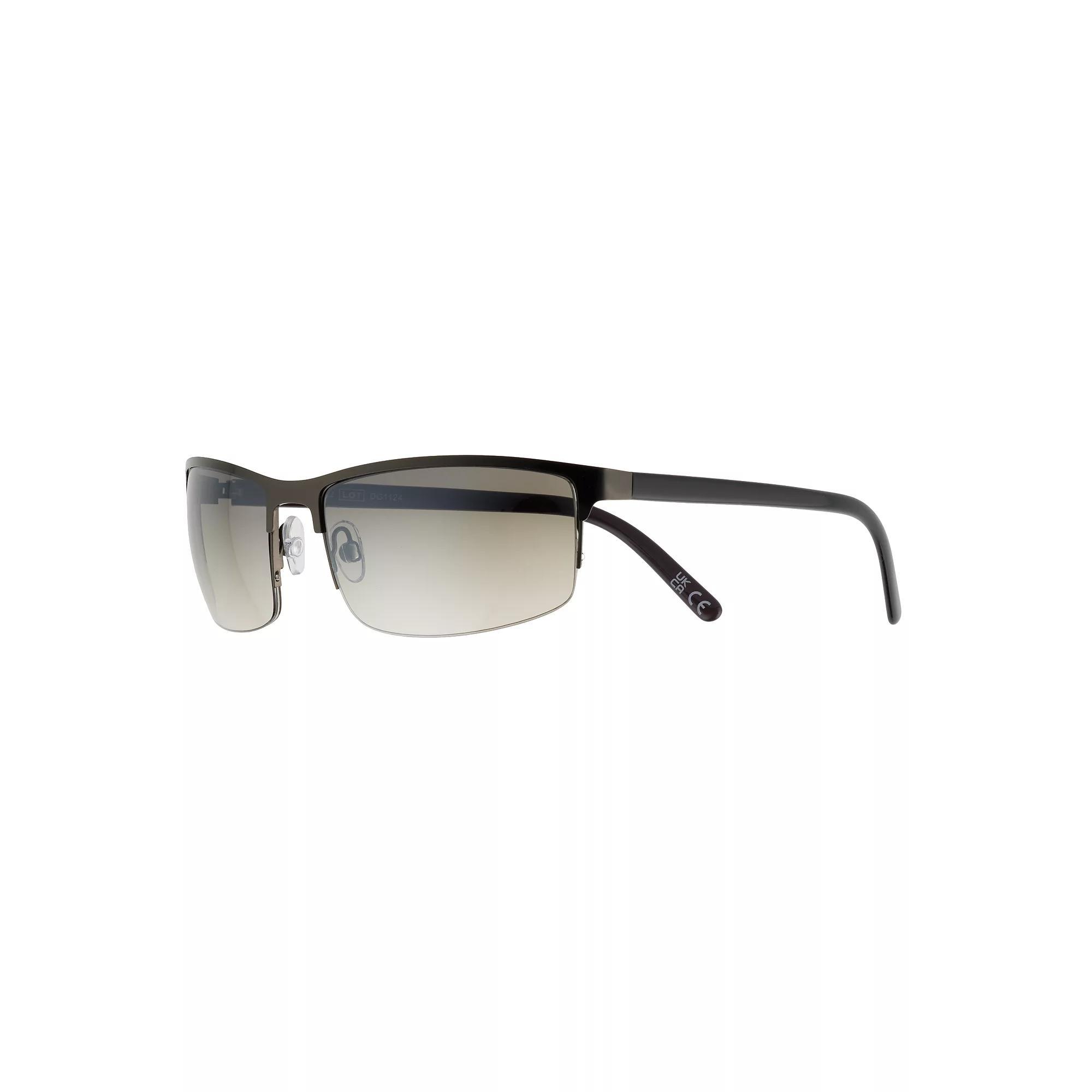 Men's Sonoma Goods For Life® 61mm Metal Semi-Rimless Sunglasses, Grey Product Image