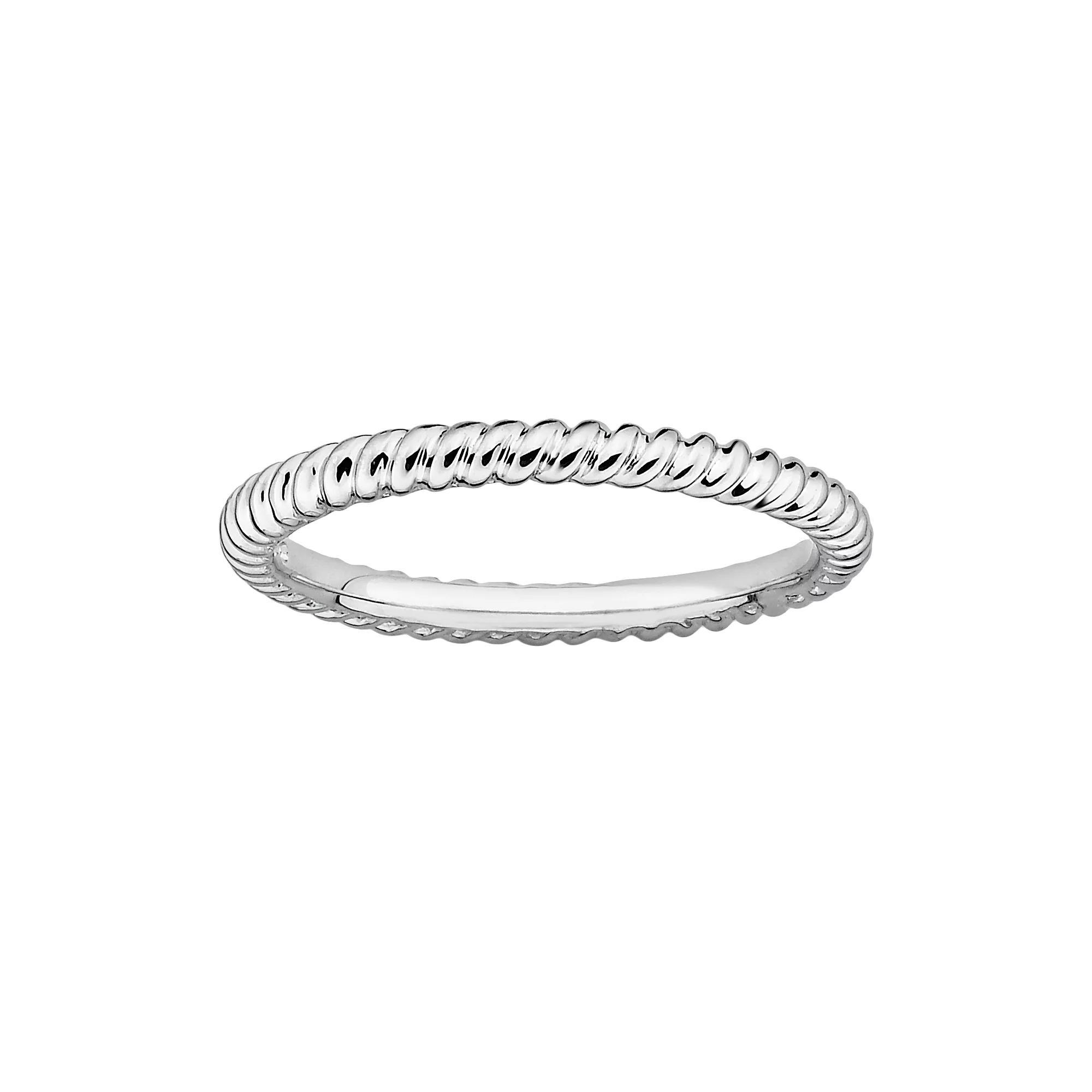 Stacks & Stones Sterling Silver Twist Stack Ring, Women's, Size: 8 Product Image