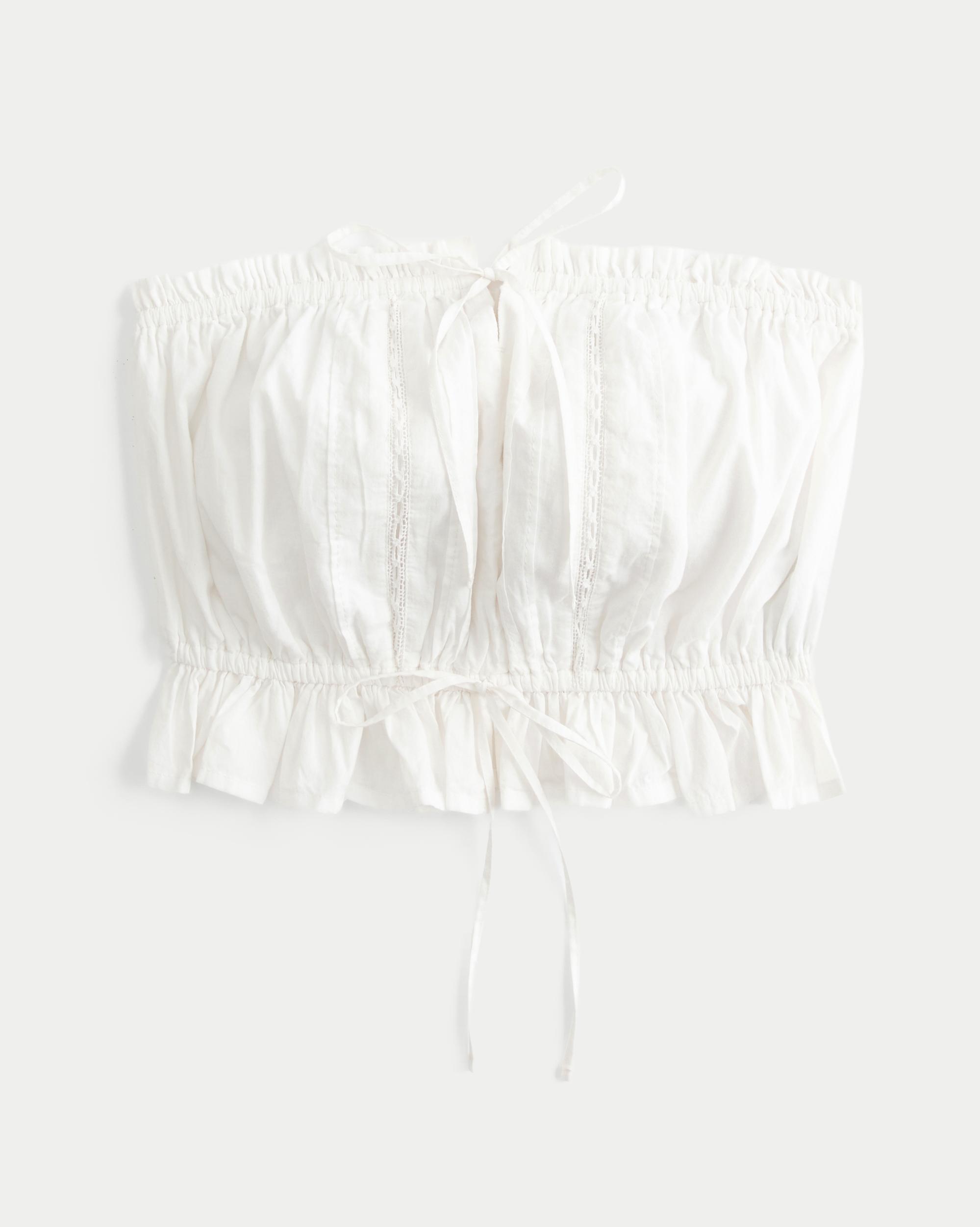 Easy Crop Strapless Lace Inset Tube Top Product Image