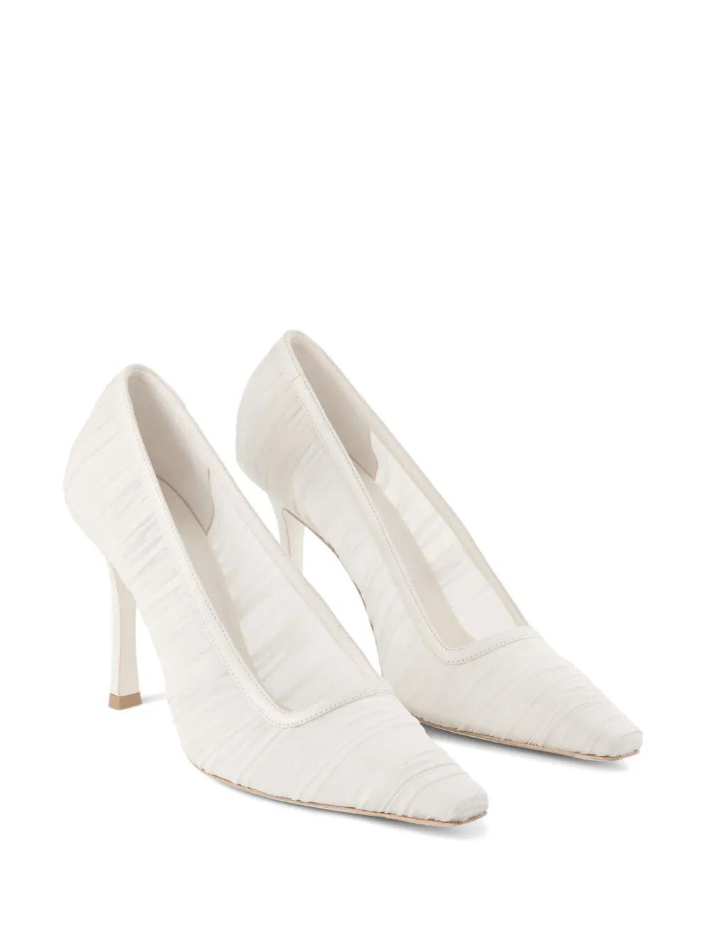 JIMMY CHOO Lotta 100 Tulle Pumps In Ivory/ivory Product Image