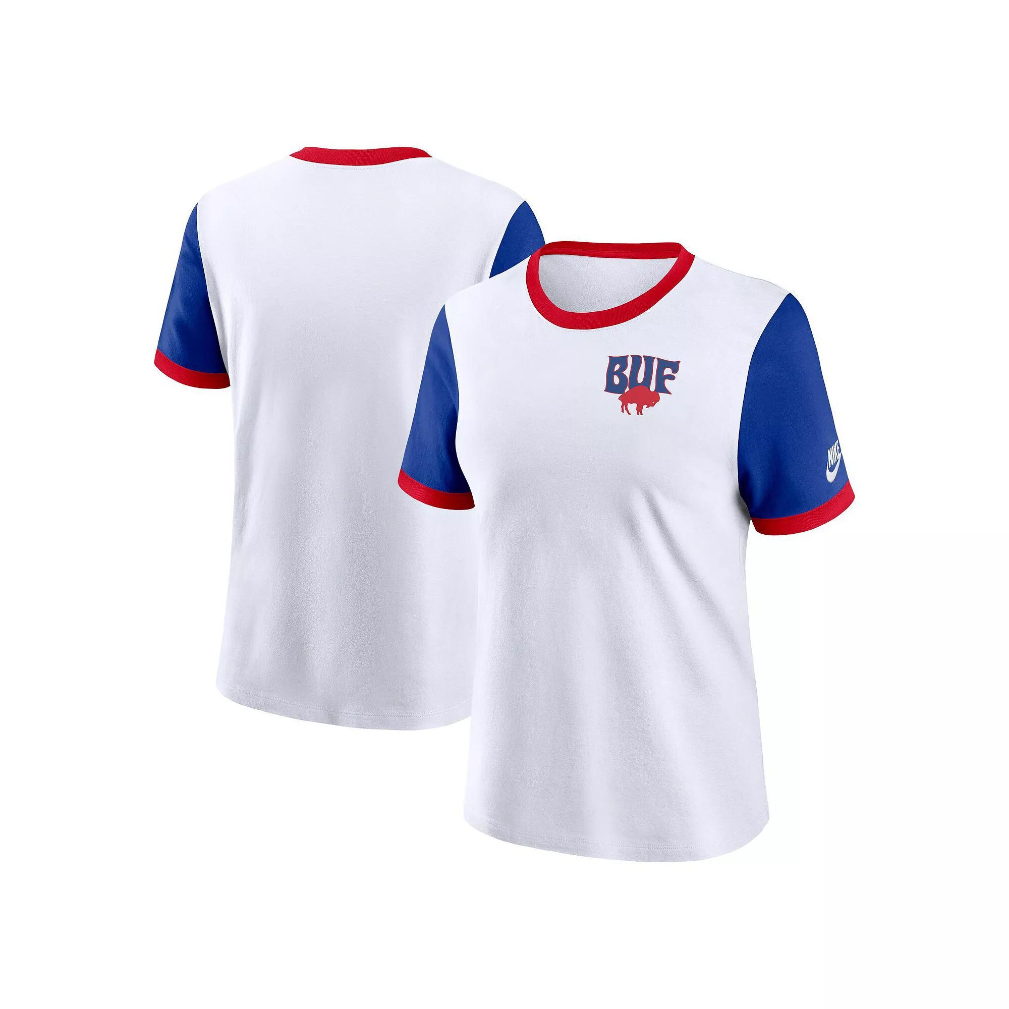 Women's Nike White/Royal Seattle Seahawks Rewind Ringer T-Shirt, Size: XS Product Image