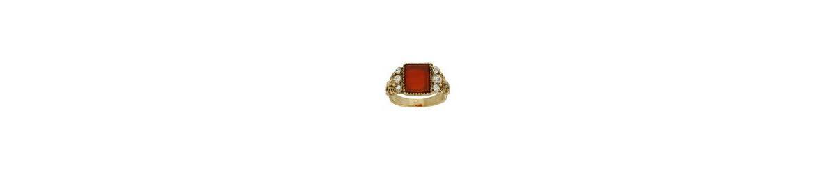 1928 Carnelian Ring, Womens, Gold Orange Product Image