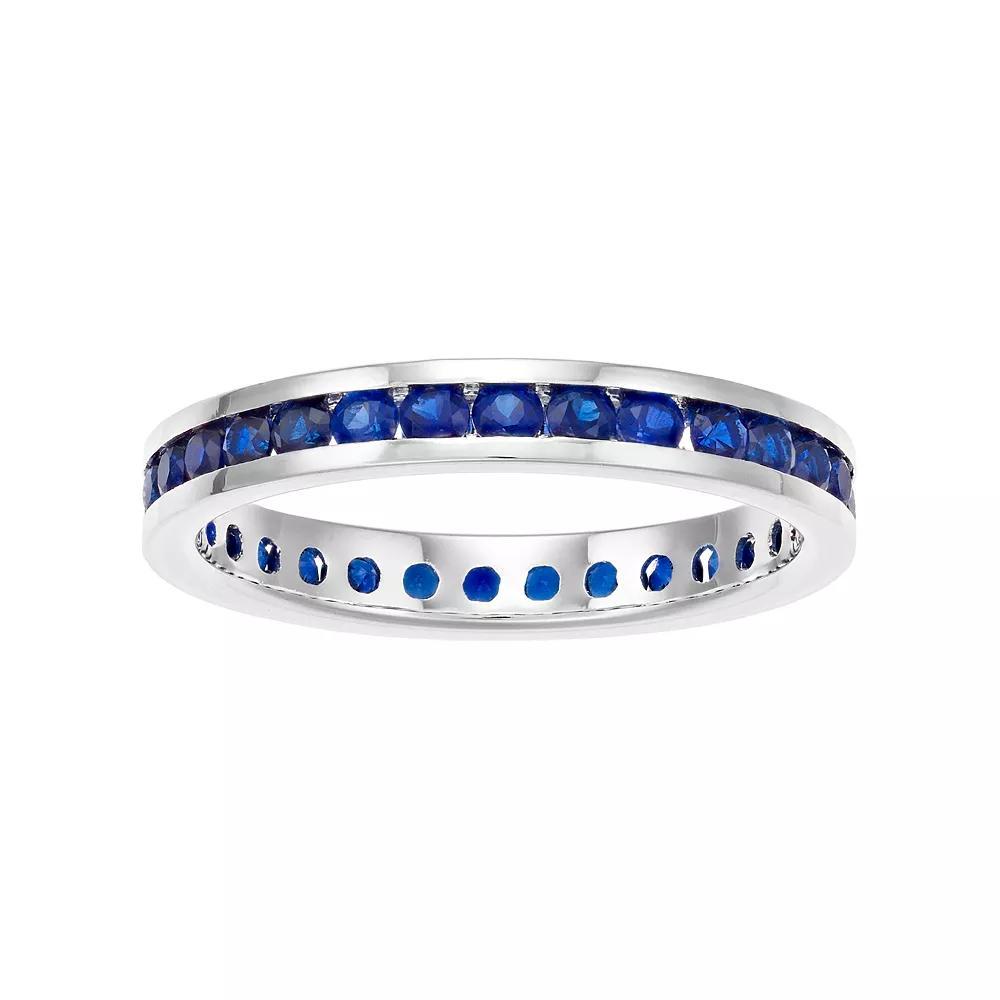 Traditions Jewelry Company Sterling Silver Channel-Set Lab-Created Emerald Birthstone Ring, Womens Product Image