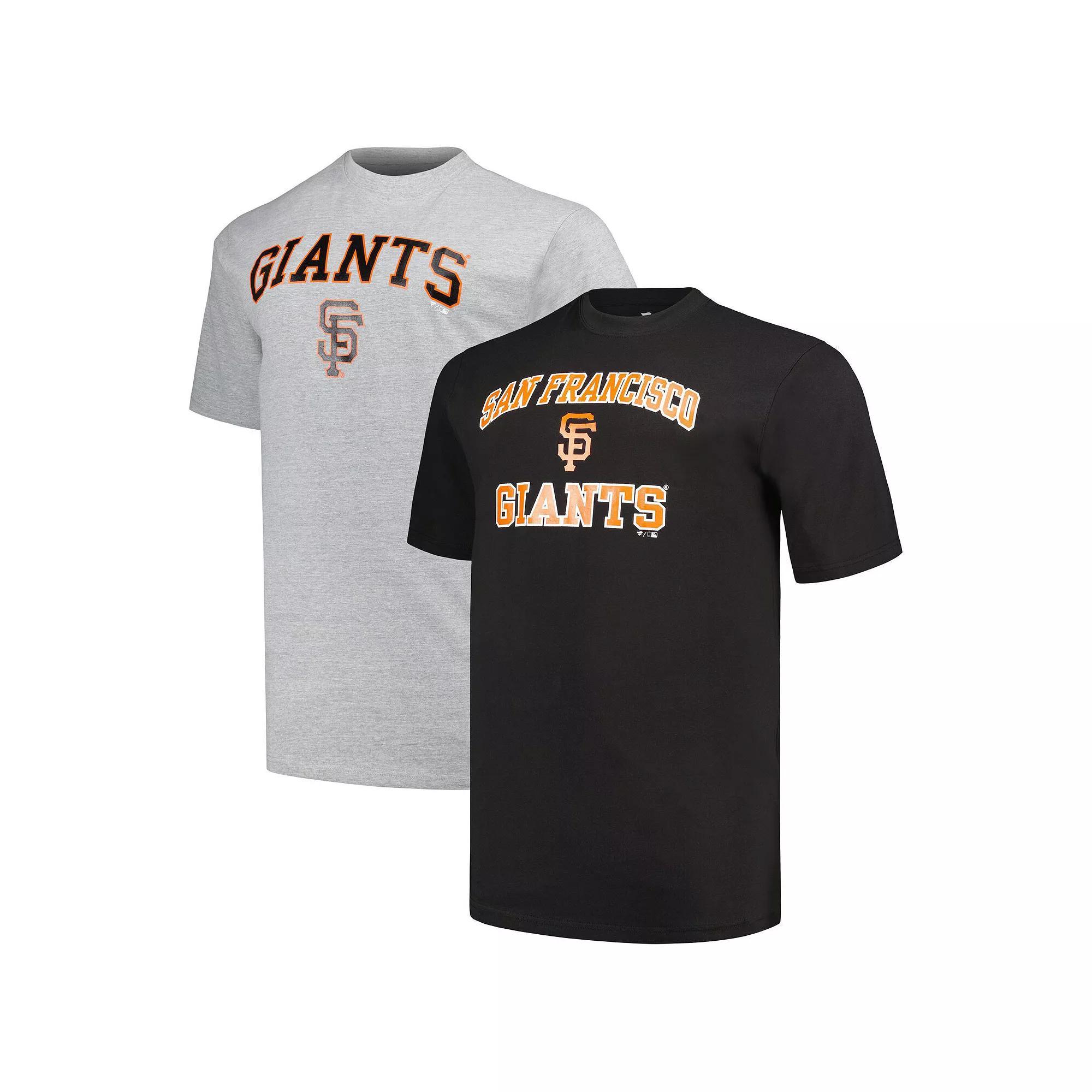 Men's Profile Black/Heather Gray San Francisco Giants Big & Tall T-Shirt Combo Pack, Size: 5XB Product Image