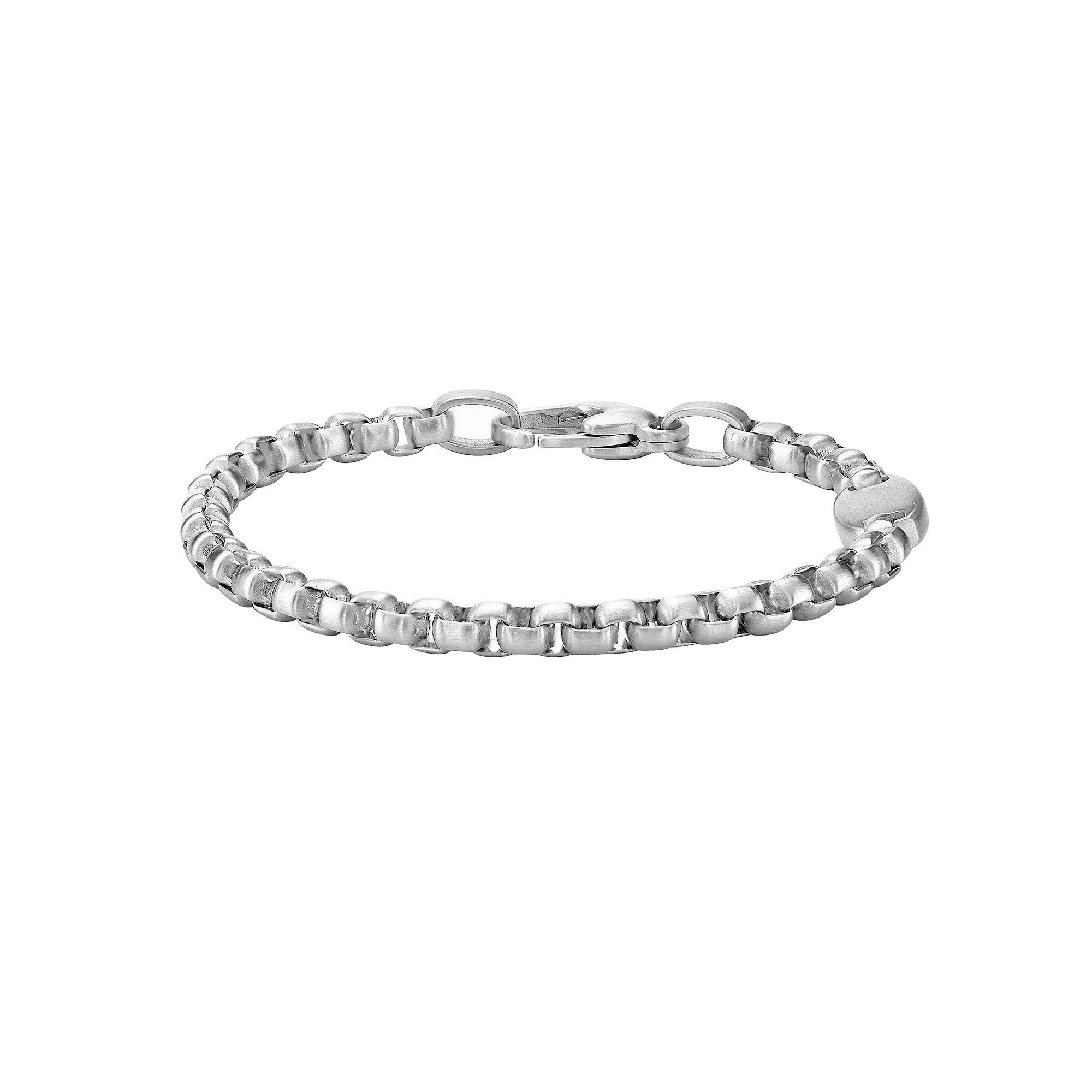 Men's LYNX Stainless Steel Round Box Chain Bracelet, Size: 8.5" Product Image