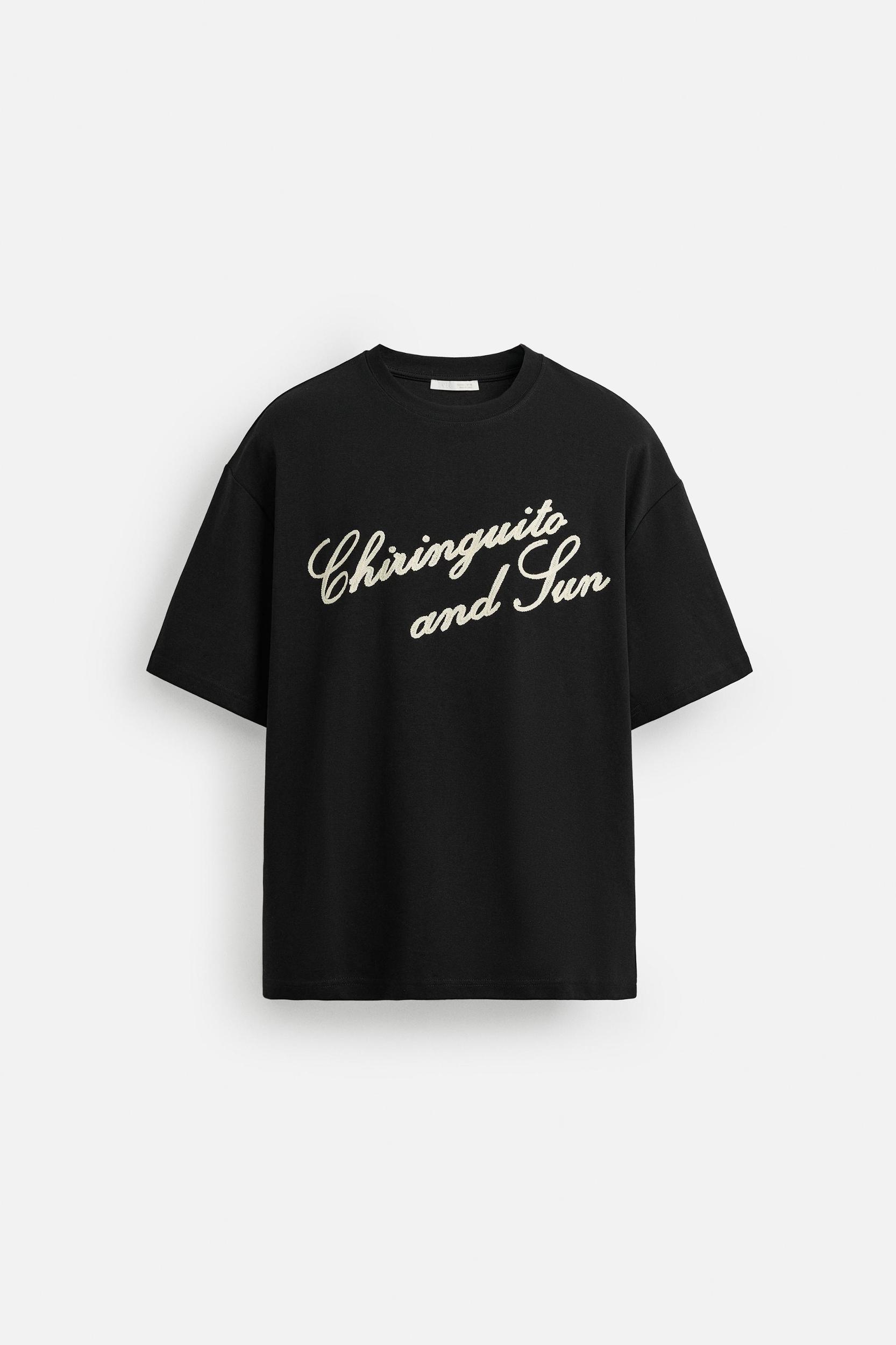 EMBROIDERED TEXT T-SHIRT Product Image