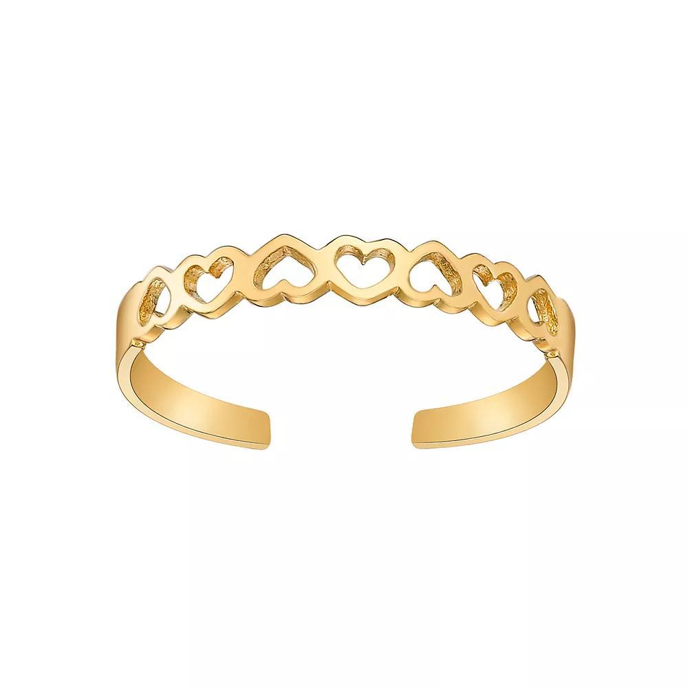 Lila Moon 10k Gold Open Hearts Adjustable Toe Ring, Women's, 14k Gold Product Image
