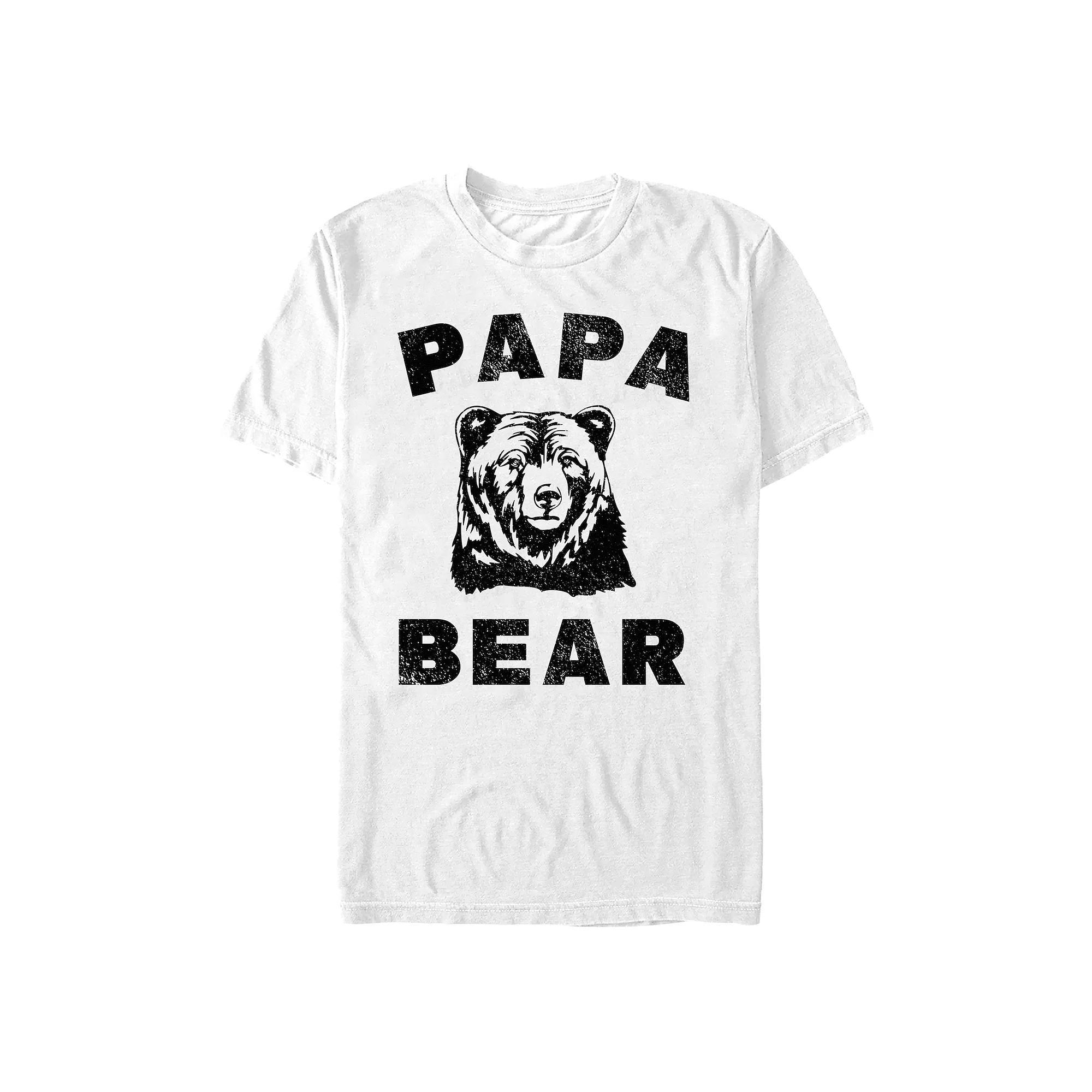 Men's Papa Bear Graphic Tee, Size: XS, White Product Image