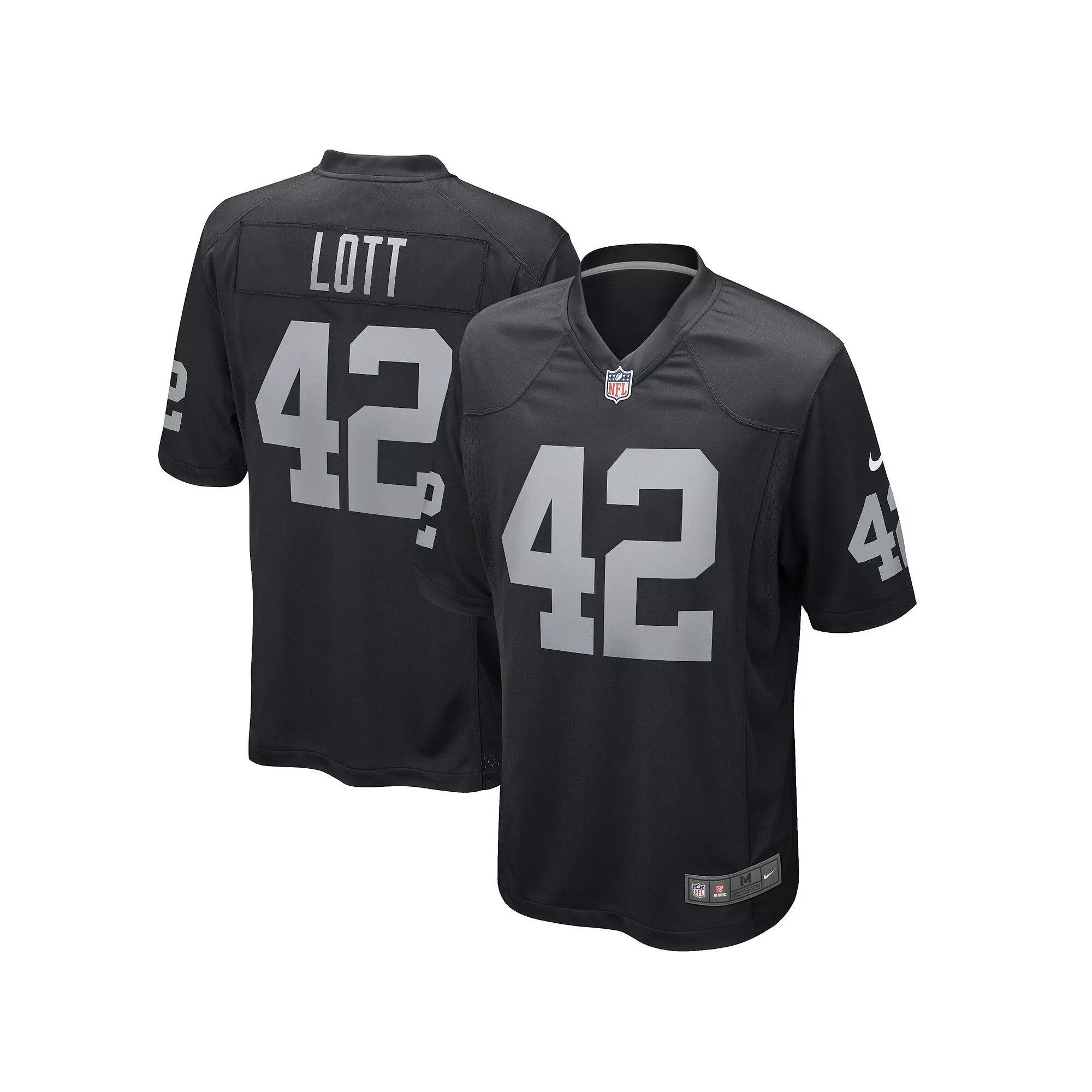 Mens Nike Ronnie Lott Black Las Vegas Raiders Game Retired Player Jersey Product Image