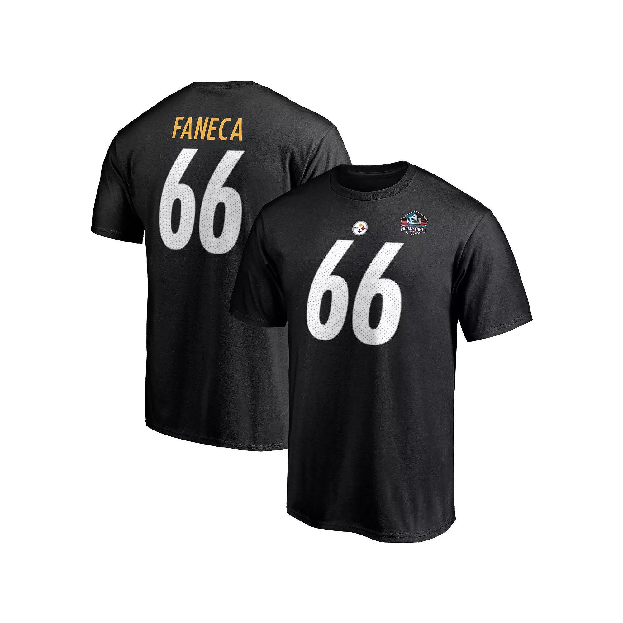 Men's Fanatics Branded Alan Faneca Black Pittsburgh Steelers NFL Hall of Fame Class of 2021 Name & Number T-Shirt, Size: Large Product Image