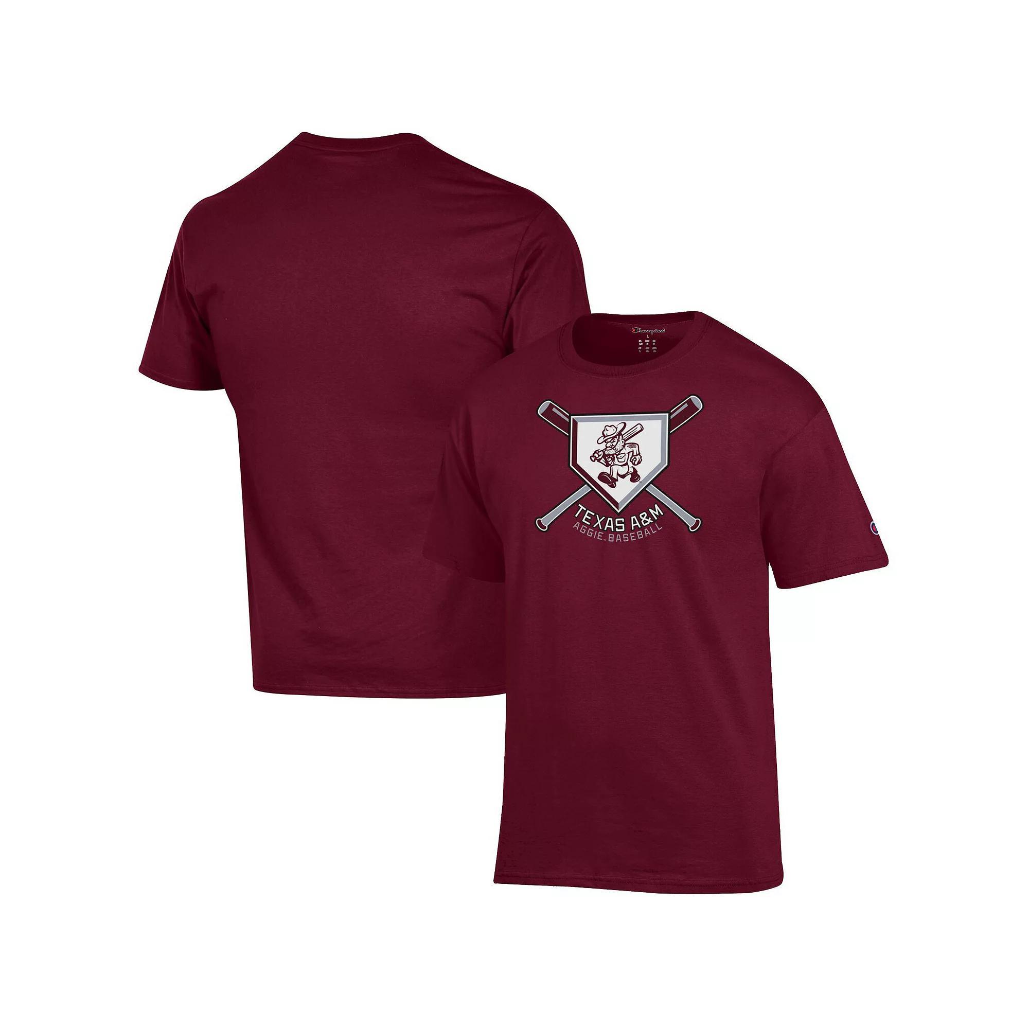 Men's Champion  Maroon Texas A&M Aggies Ol' Sarge Baseball Homeplate T-Shirt, Size: 2XL, Red Product Image
