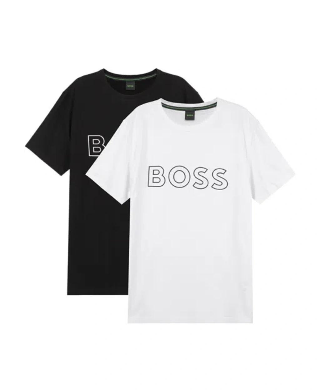 HUGO BOSS Logo Printed T-shirt Two-piece Set In White Product Image