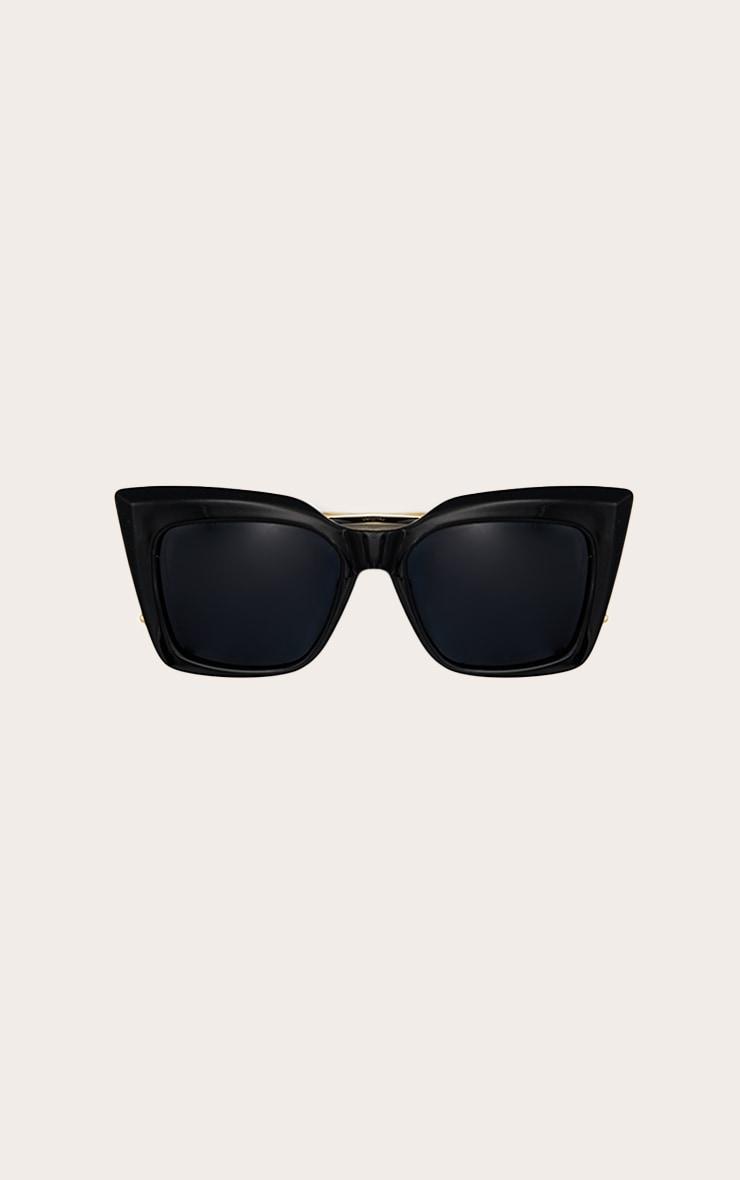 Black Oversized Metal Arm Cat Eye Sunglasses Product Image