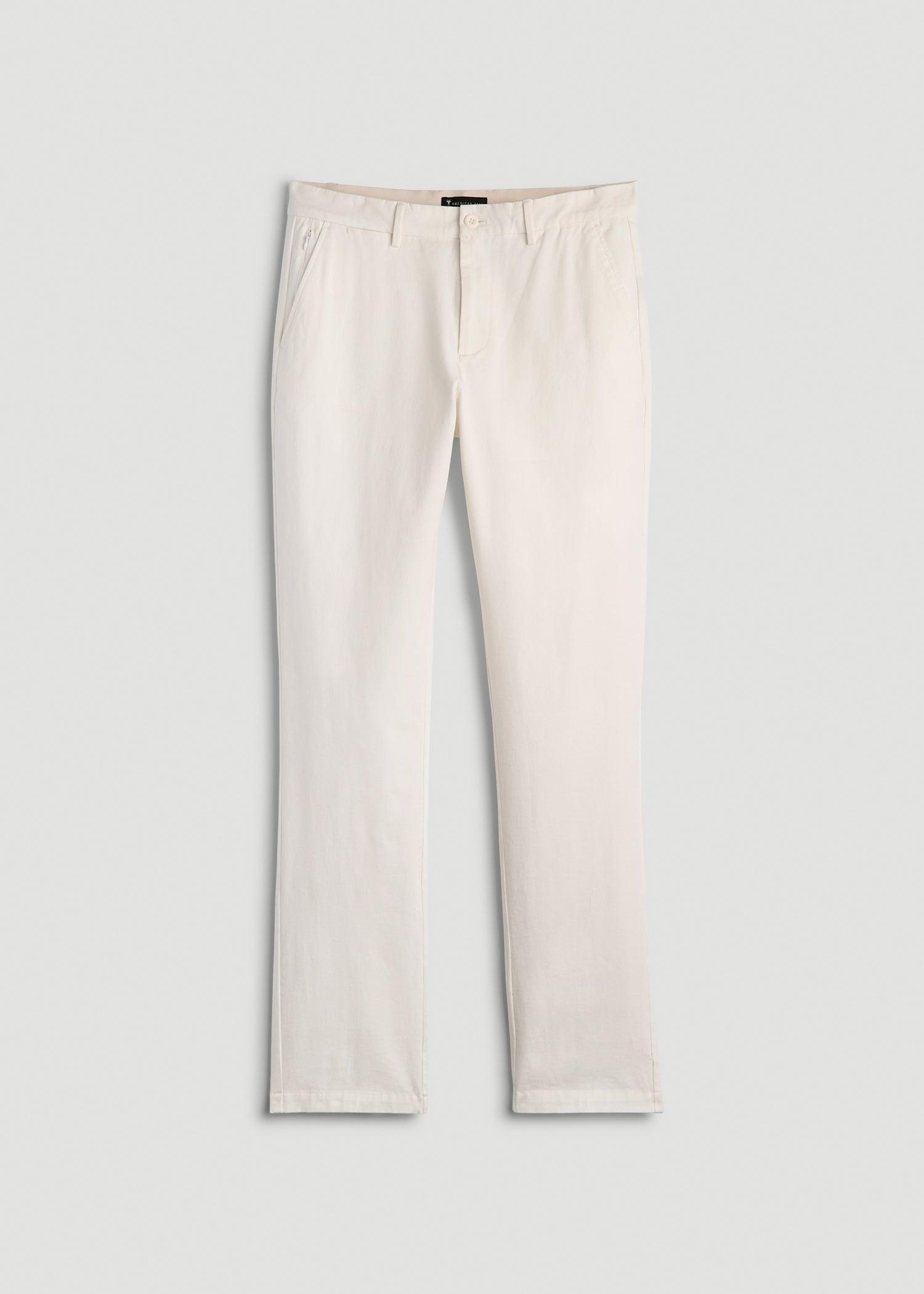 4 Way Stretch Commuter TAPERED Chino Pants for Tall Men in White Alyssum Product Image