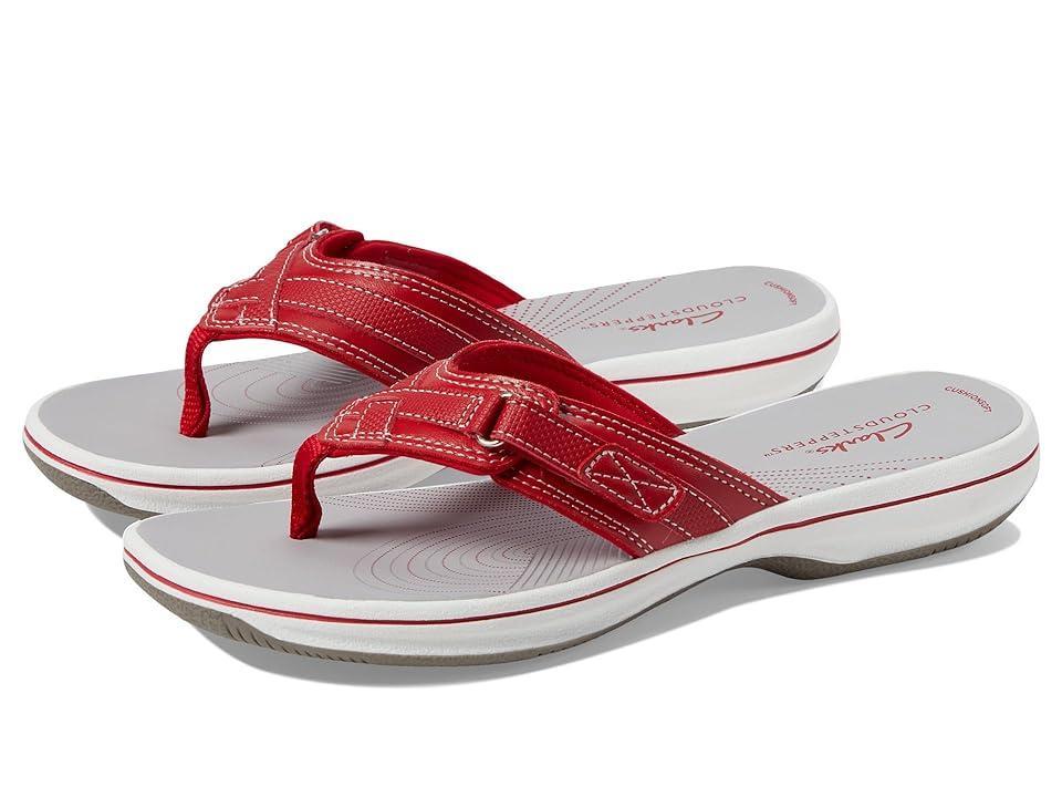 Clarks® Breeze Sea Cloudstepper Women's Flip Flop Sandals, Size: 12, Red Product Image