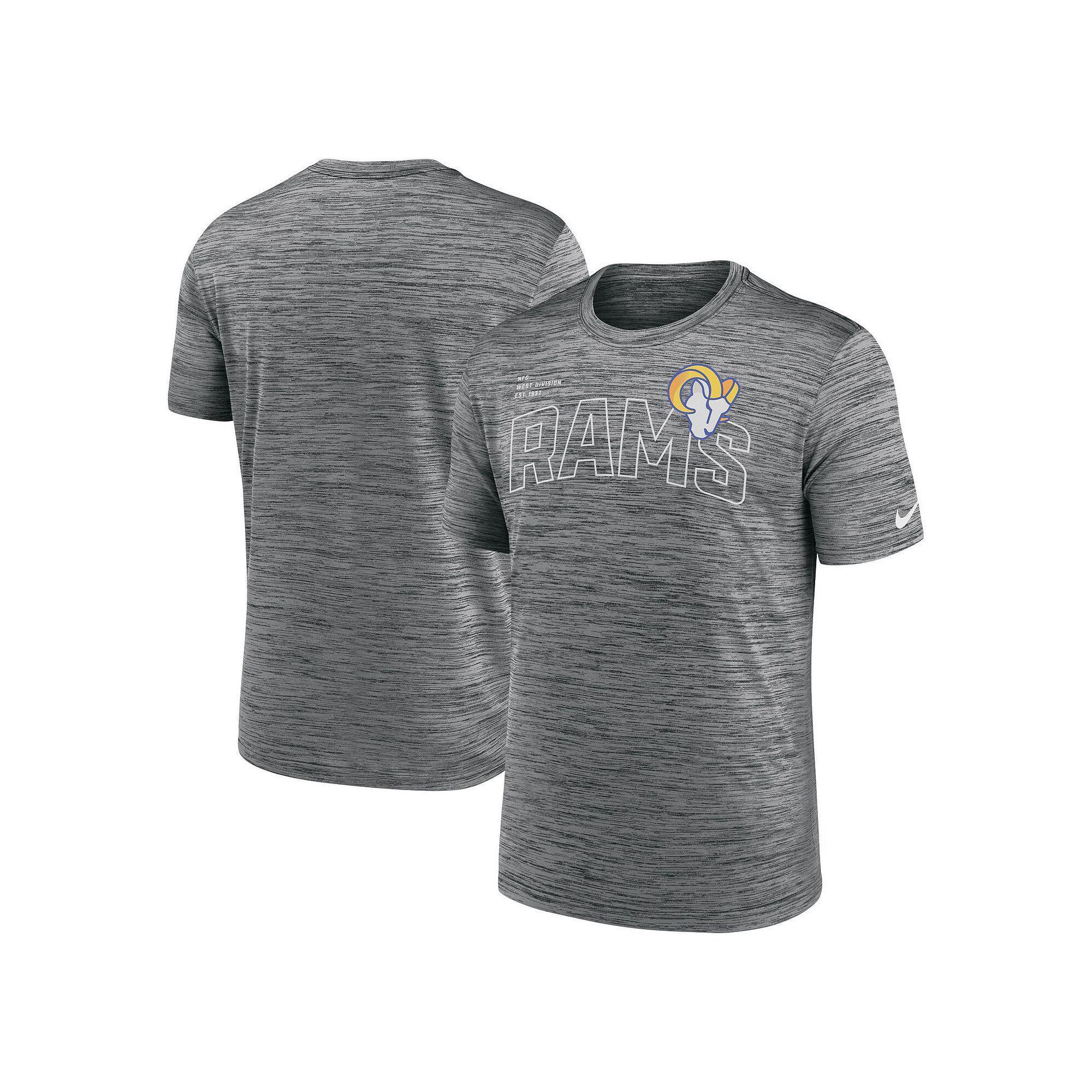 Men's Nike  Anthracite Los Angeles Rams Velocity Arch Performance T-Shirt, Size: XL, Grey Product Image
