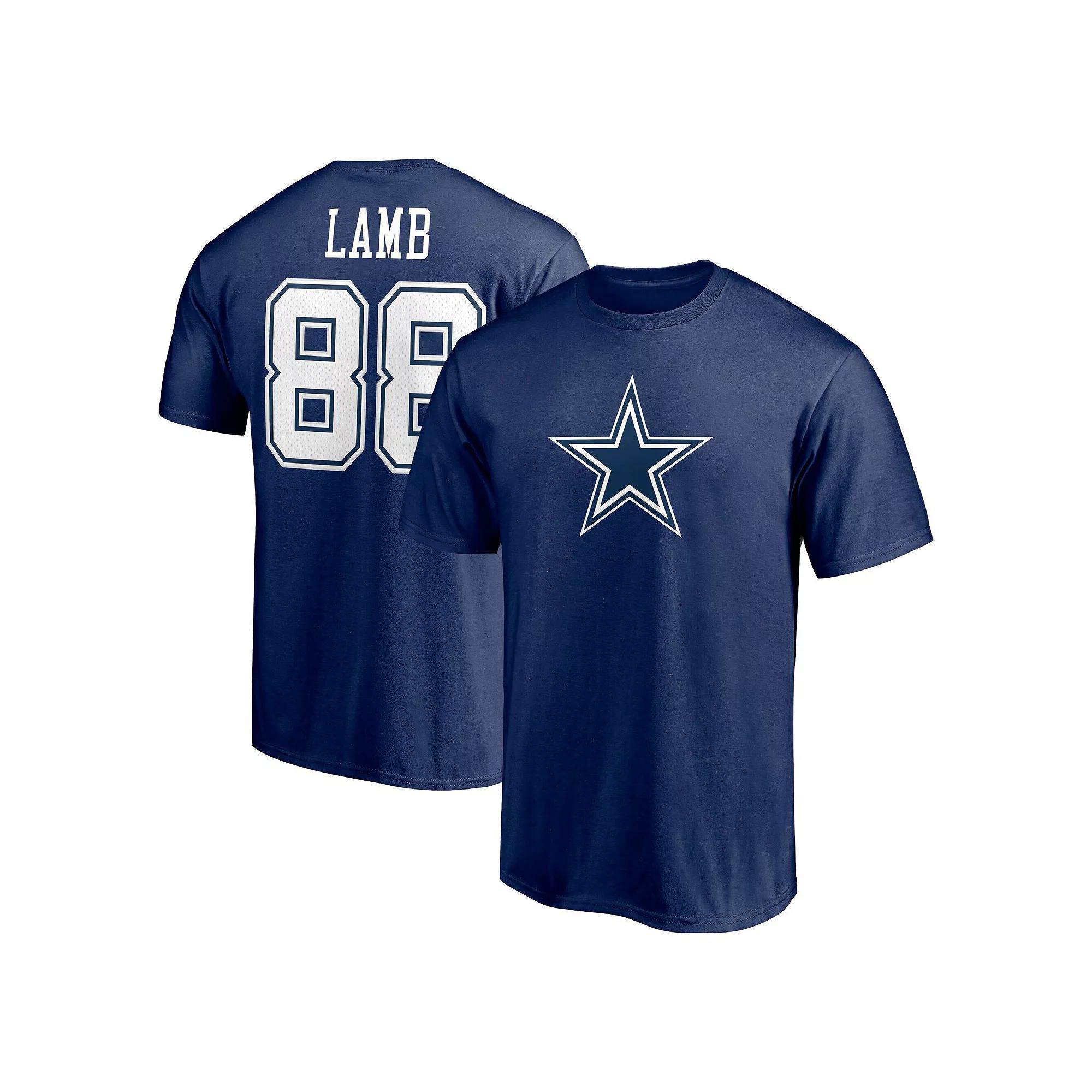 Mens Fanatics Branded CeeDee Lamb Dallas Cowboys Team Player Icon Name & Number T-Shirt Blue Product Image