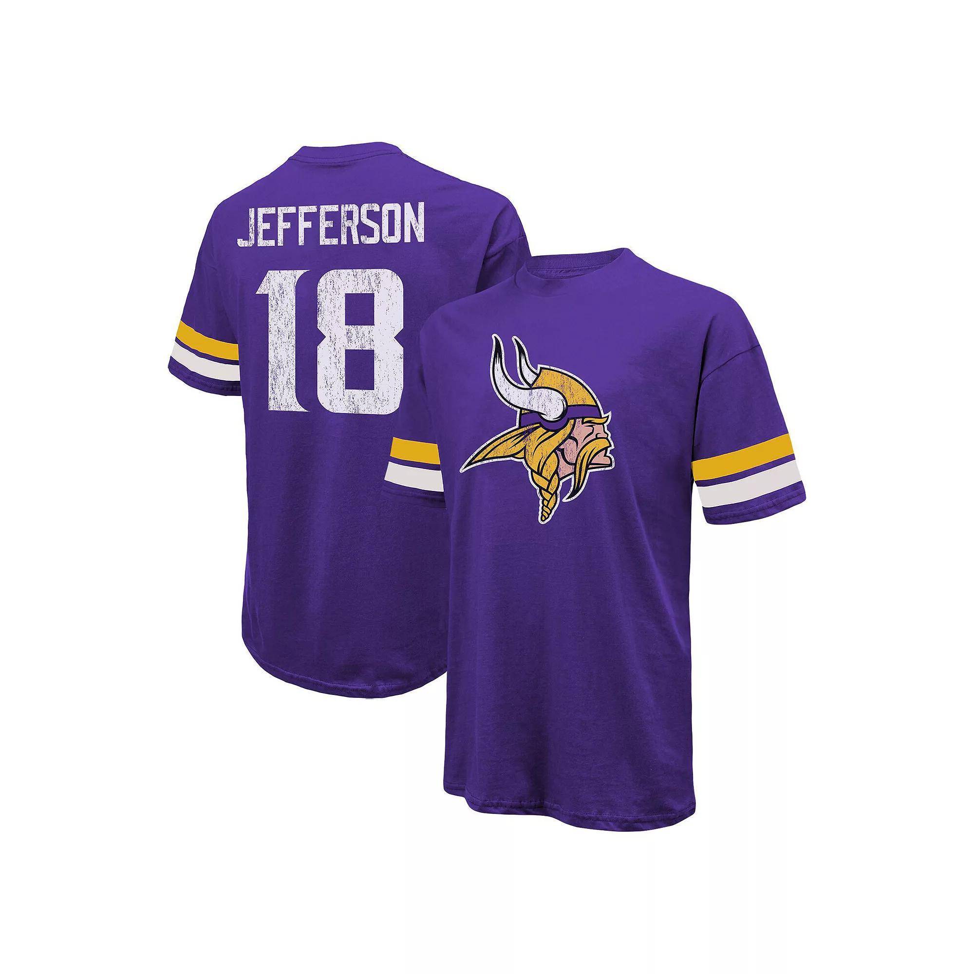 Men's Majestic Threads Justin Jefferson Purple Minnesota Vikings Name & Number Oversize Fit T-Shirt, Size: XL Product Image