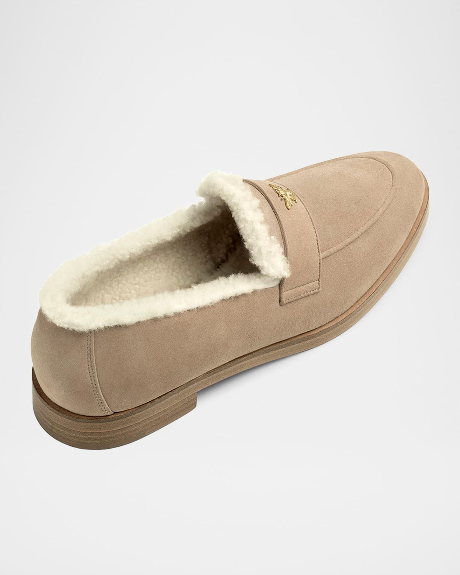 Flaneur Curly Shearling-Lined Suede Loafers Product Image