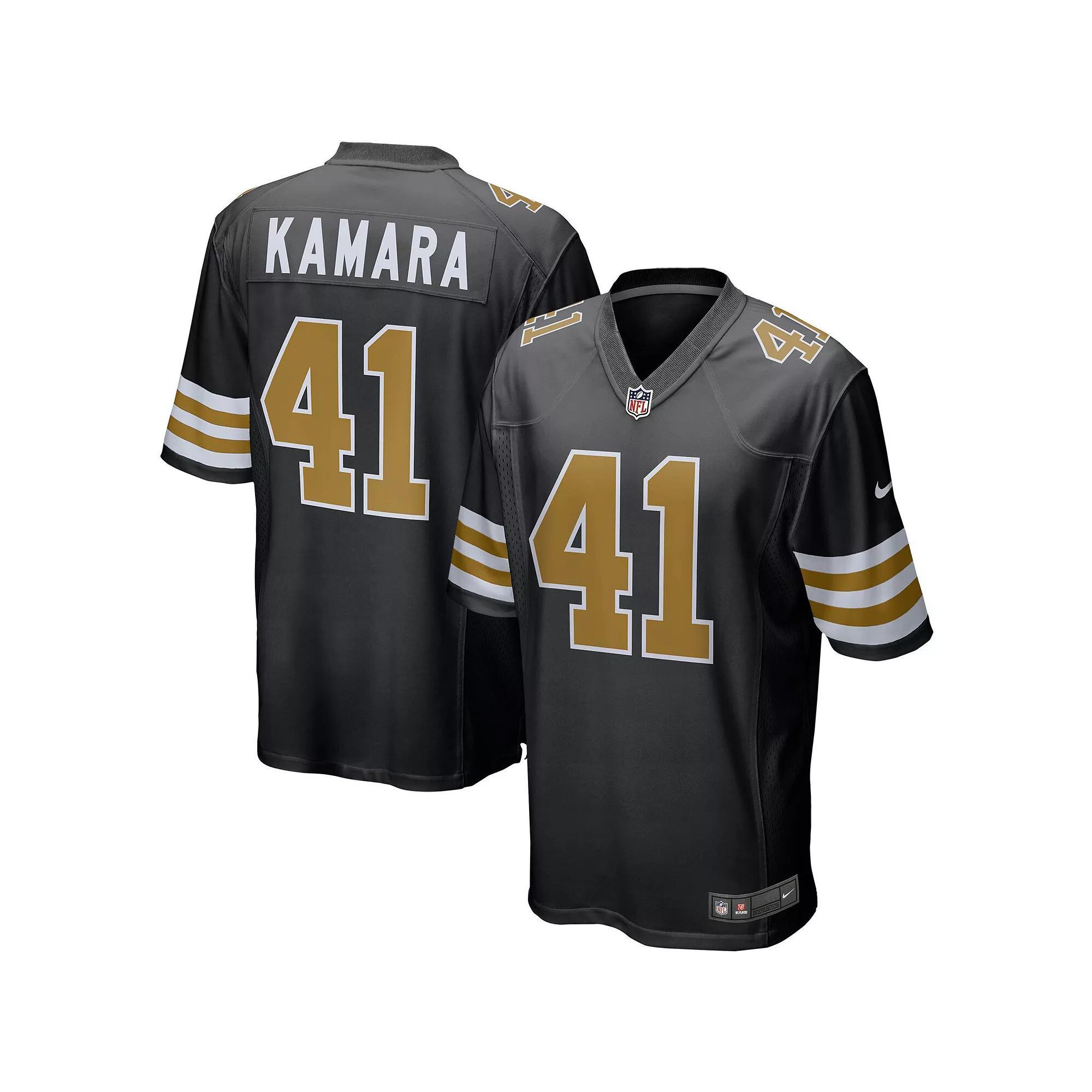 Men's Nike Alvin Kamara Black New Orleans Saints Alternate Game Jersey, Size: 2XL Product Image