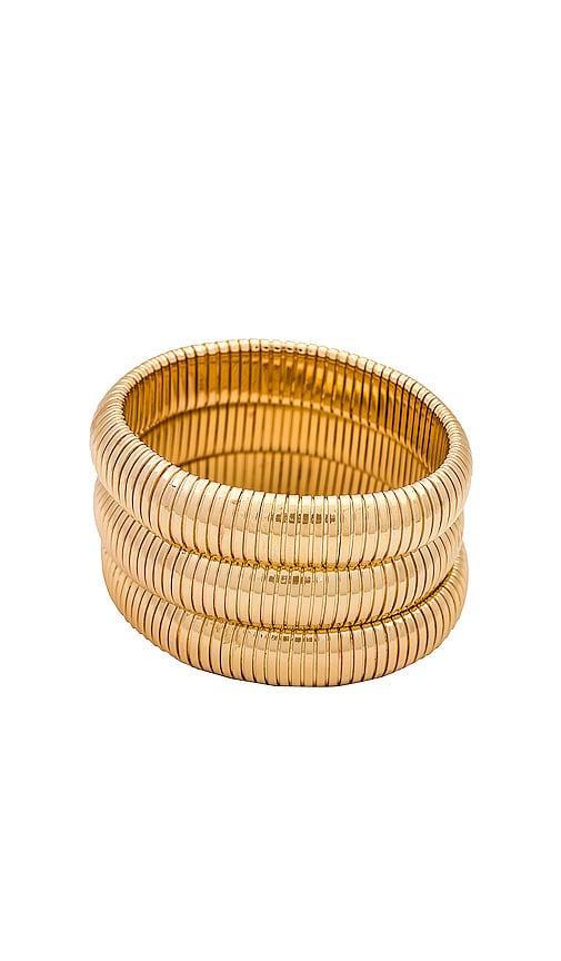 Ettika Golden Hour Stretch Bracelets in 18K Gold Plated or Rhodium Plated, Set of 3 Product Image