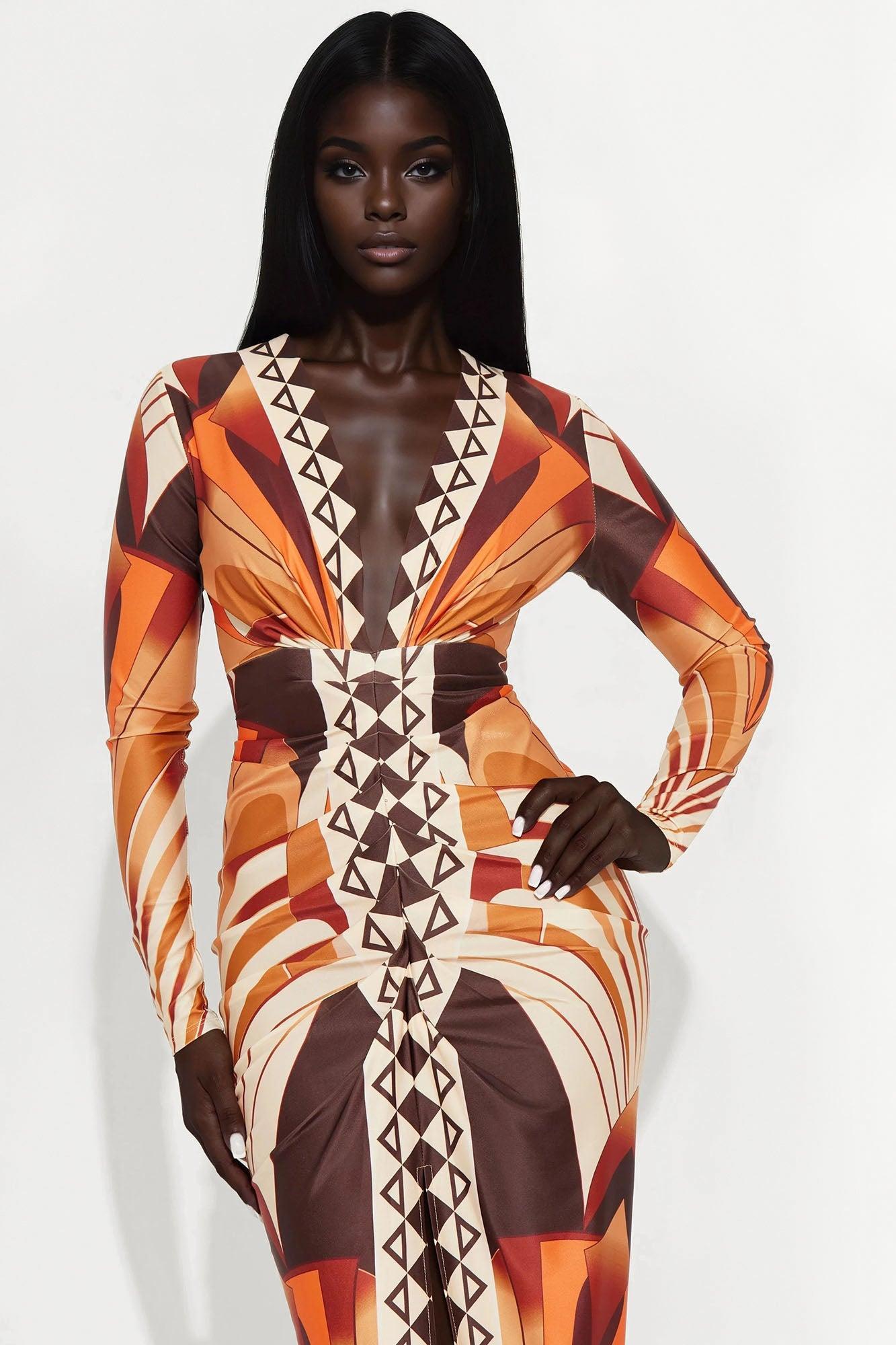 Camilla Maxi Dress - Brown/combo Product Image