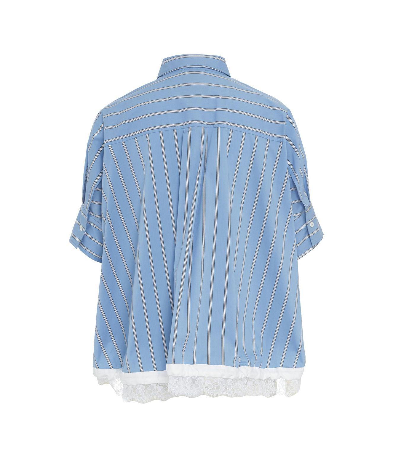 Striped blouse with lace detail Product Image