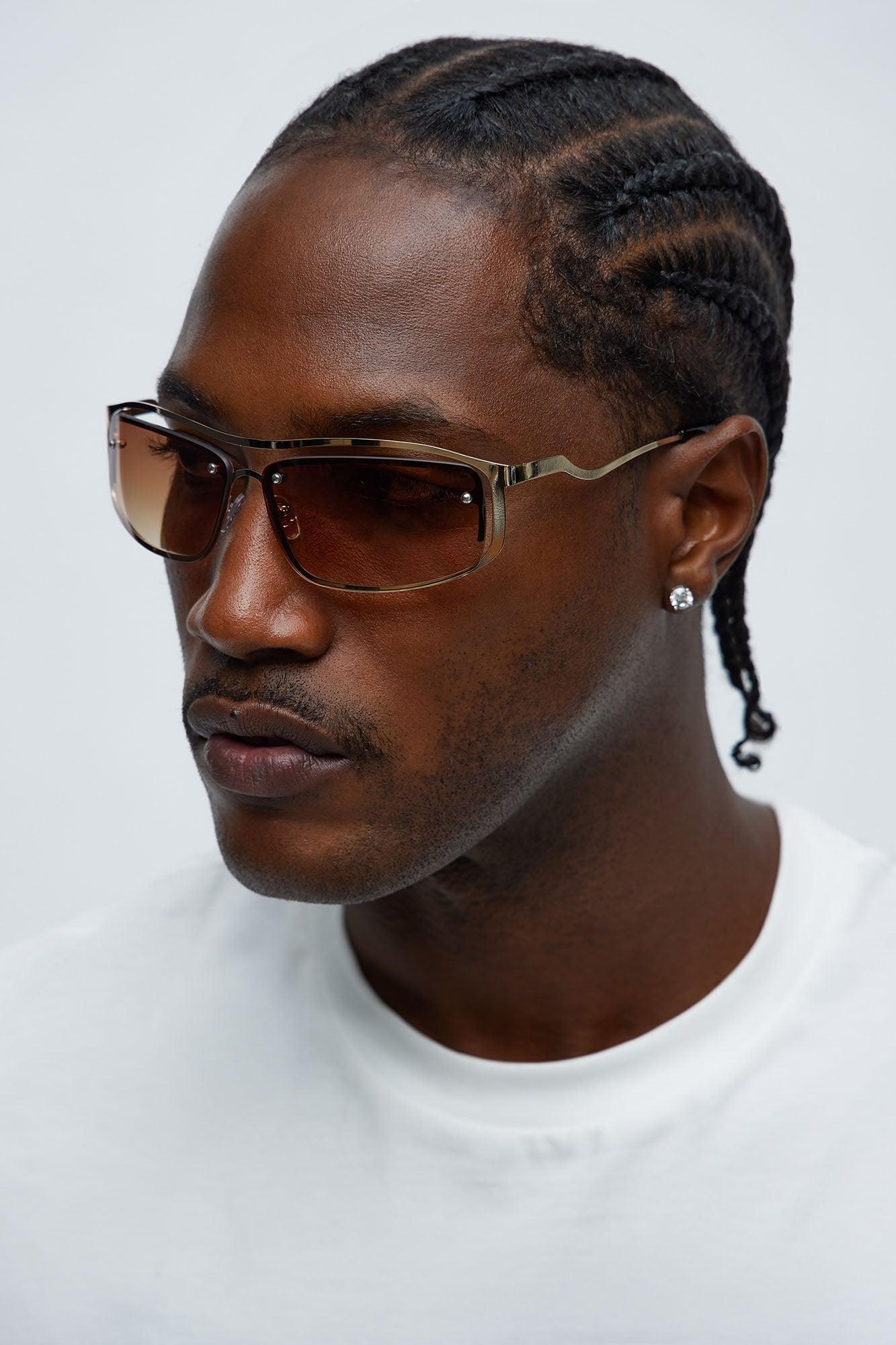 Squiggled Sunglasses - Brown Male Product Image