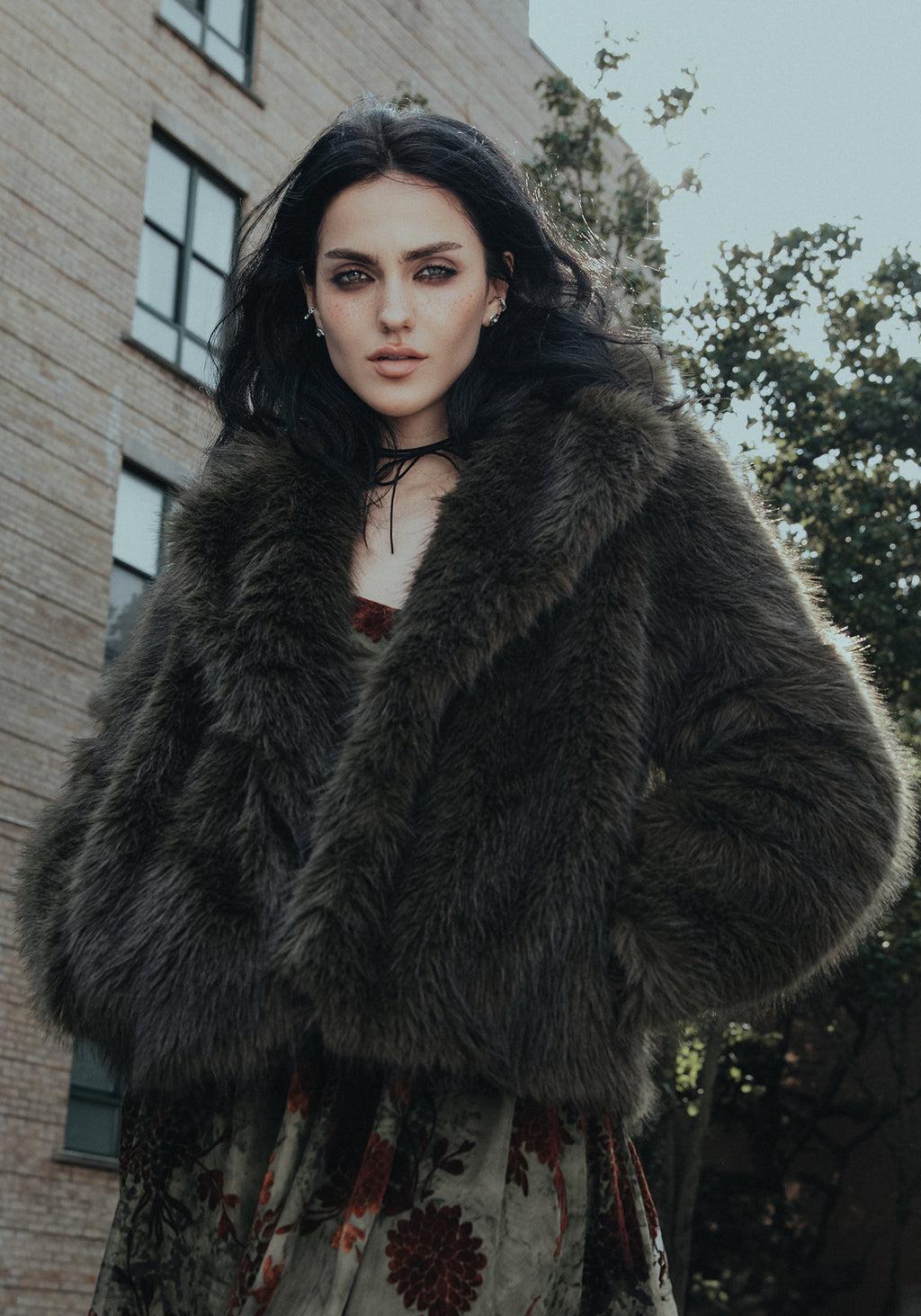 Monstrum Cropped Faux Fur Jacket Product Image