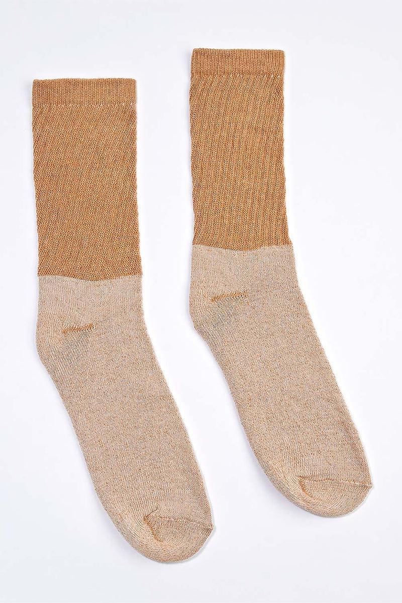 Men's 3 Pack Organic Cotton Socks Brown Crew Product Image