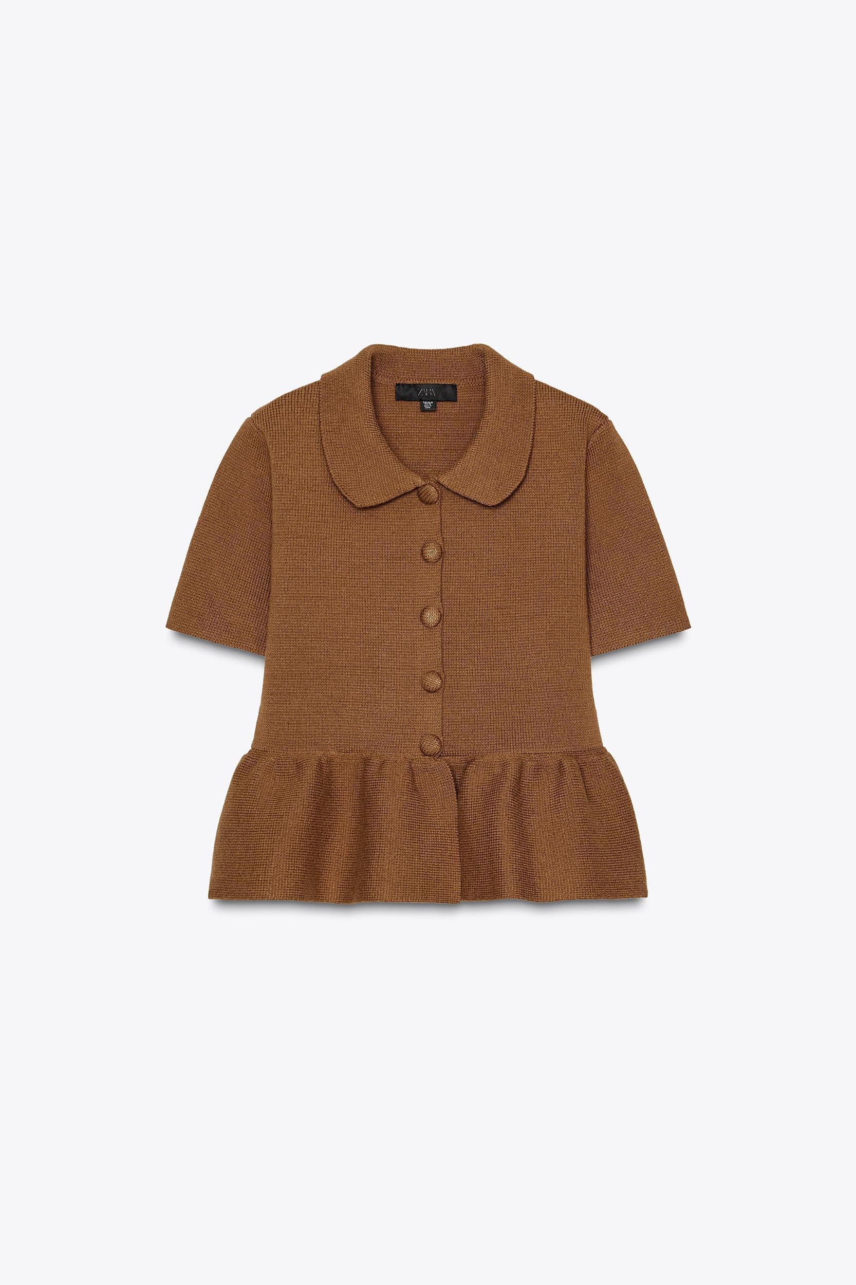 PEPLUM KNIT CARDIGAN Product Image