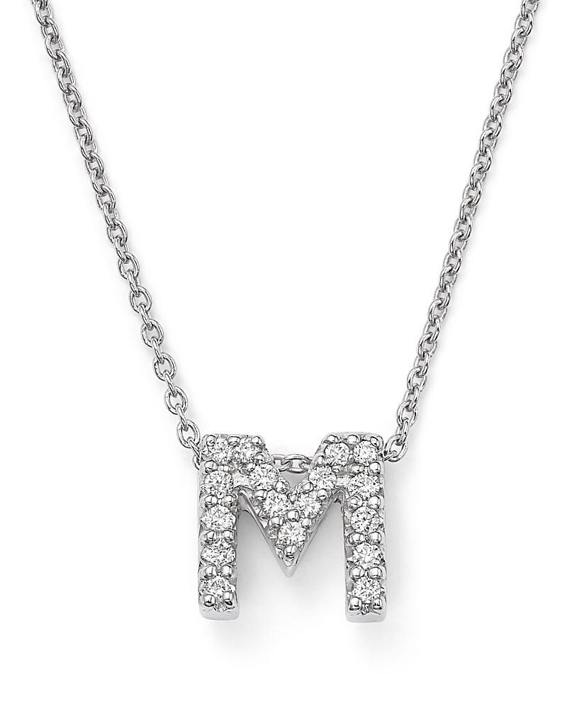 Roberto Coin 18K White Gold Initial Love Letter Pendant Necklace with Diamonds, 16 Product Image