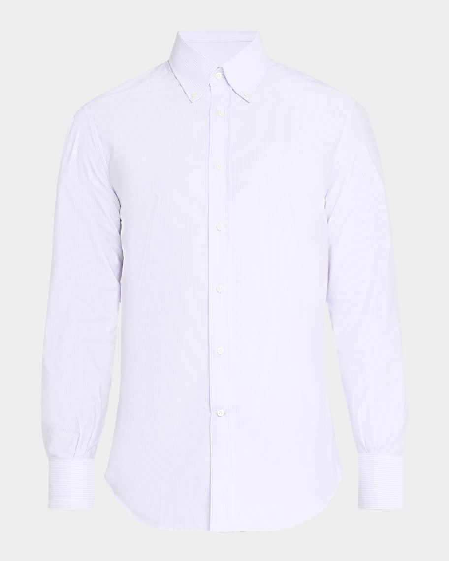 Mens Cotton Micro-Stripe Sport Shirt Product Image