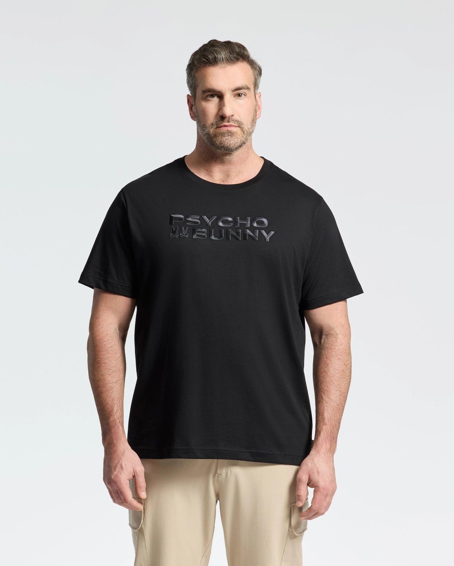 Men's Big And Tall Berni Embroidered Wordmark Graphic Tee 472 SERENITY / 3XL Product Image