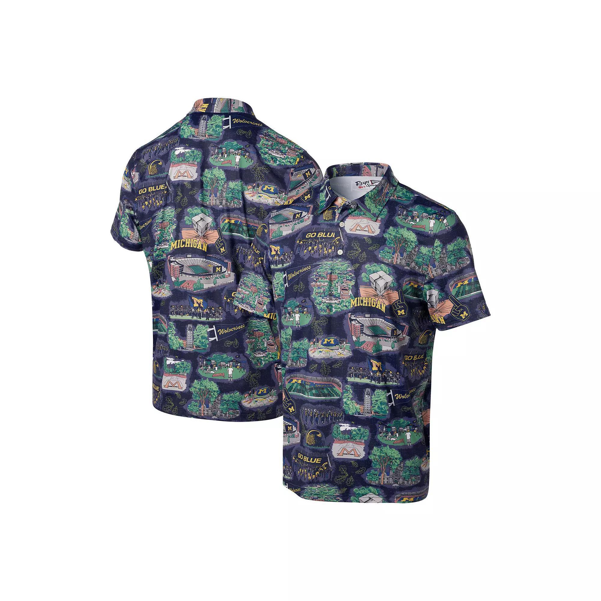 Men's Reyn Spooner Navy Michigan Wolverines Scenic Polo, Size: XL, Blue Product Image