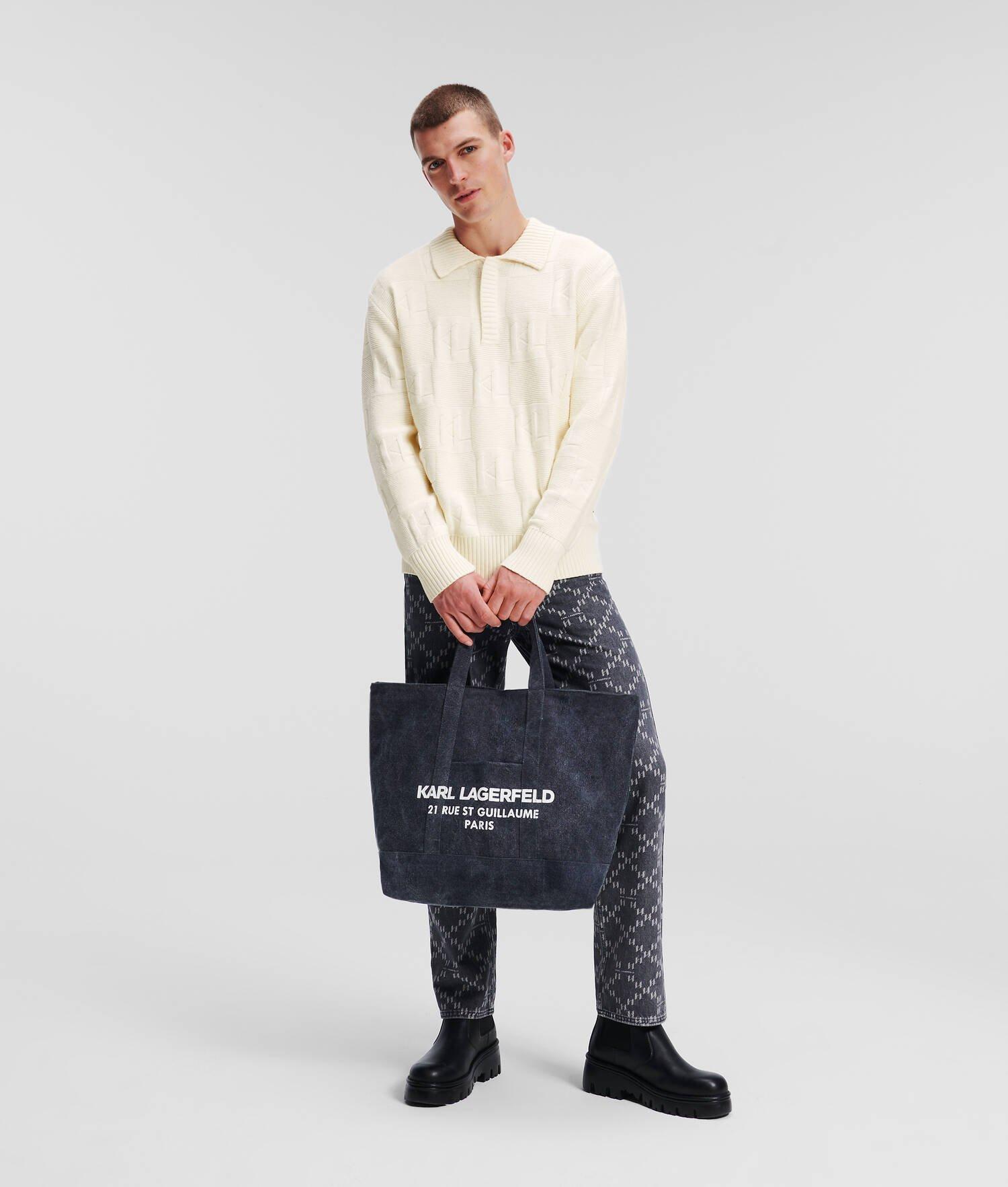 KL MONOGRAM LONG-SLEEVED KNITTED POLO Product Image