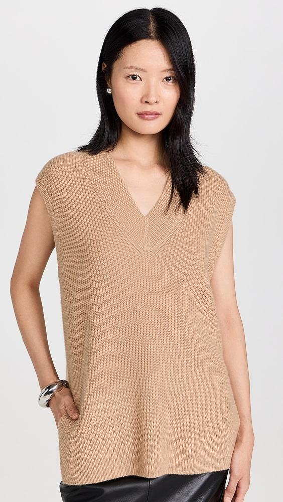 Vince Ribbed V Neck Vest | Shopbop Product Image
