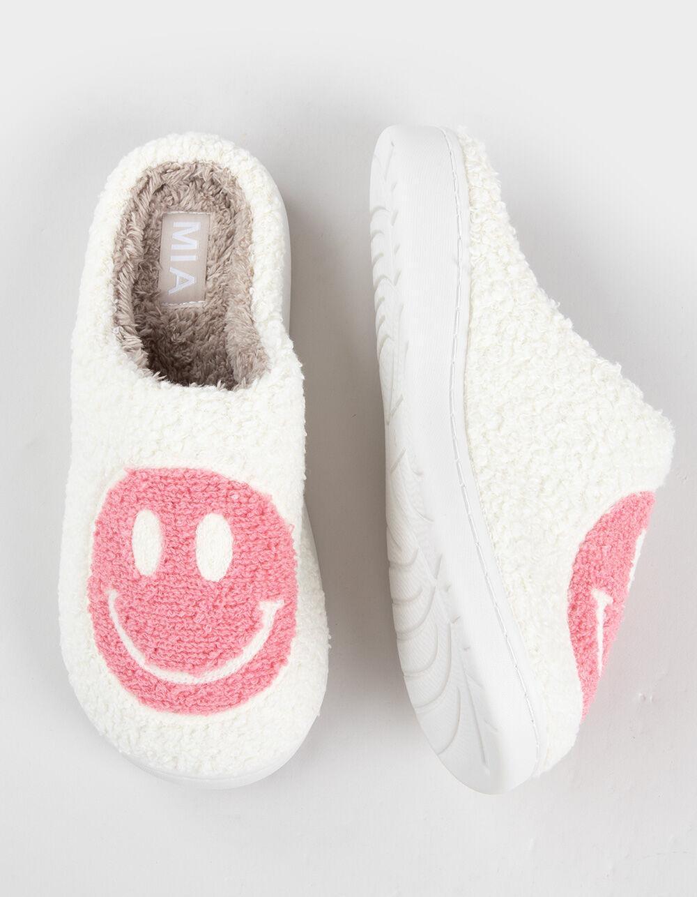 MIA Cozi Happy Face Womens Clog Slippers - WHT/PNK Product Image