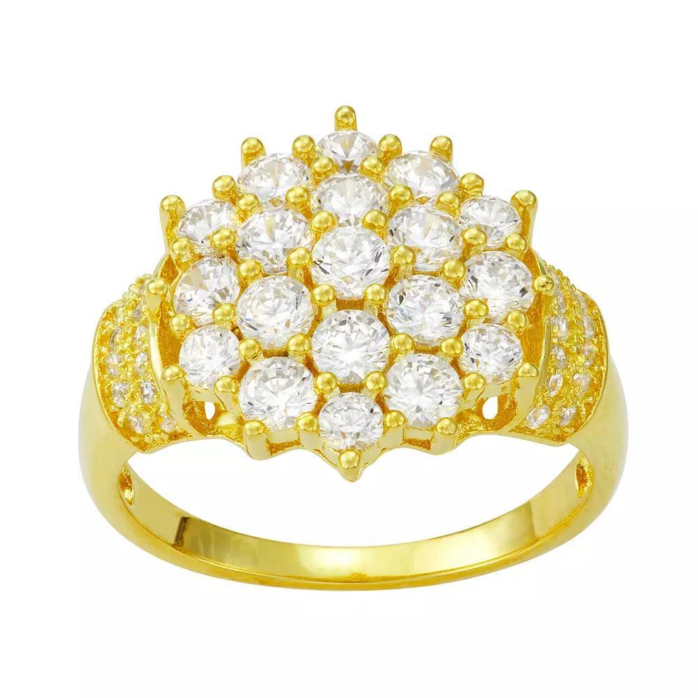 Designs by Gioelli Sterling Silver Cubic Zirconia Pave Ring, Women's, Size: 9, Gold Tone Product Image