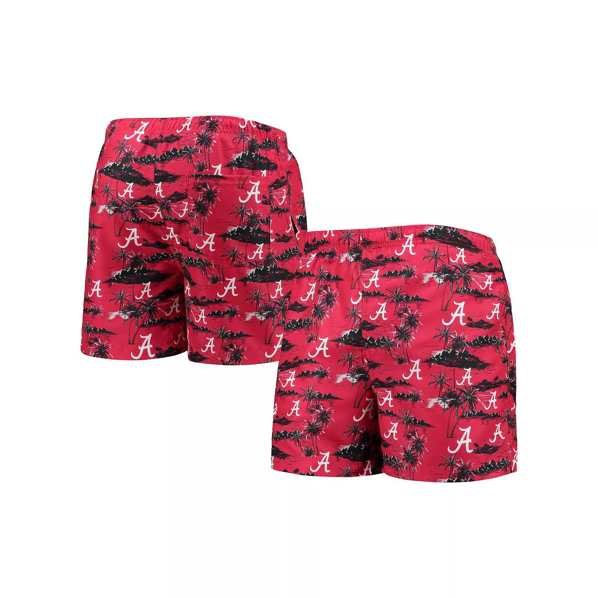 Men's FOCO Crimson Alabama Crimson Tide Island Palm Swim Trunks, Size: XL, Red Product Image